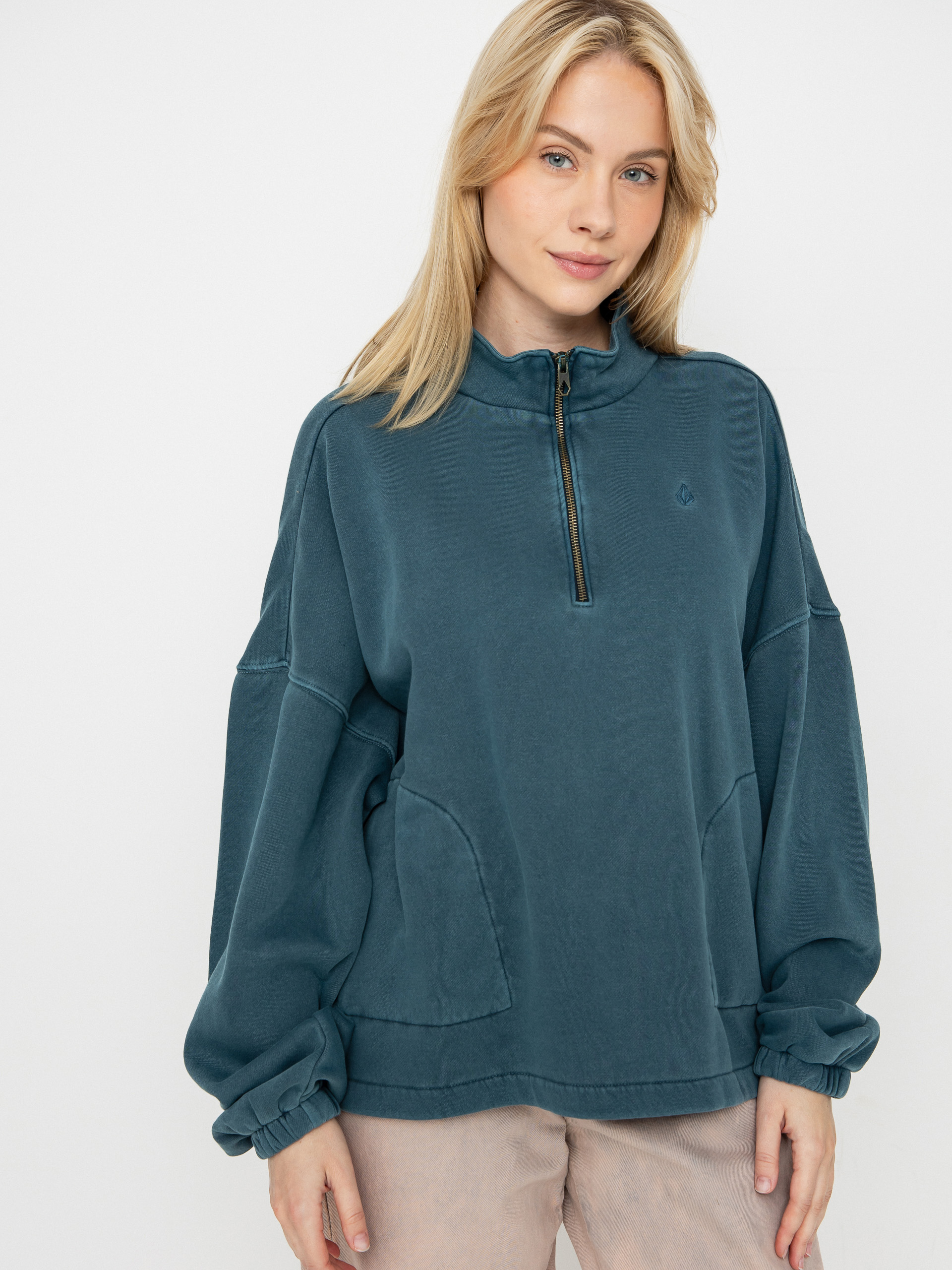Volcom Stone Soft Quarter Zip Wmn Sweatshirt - green (emerald green)