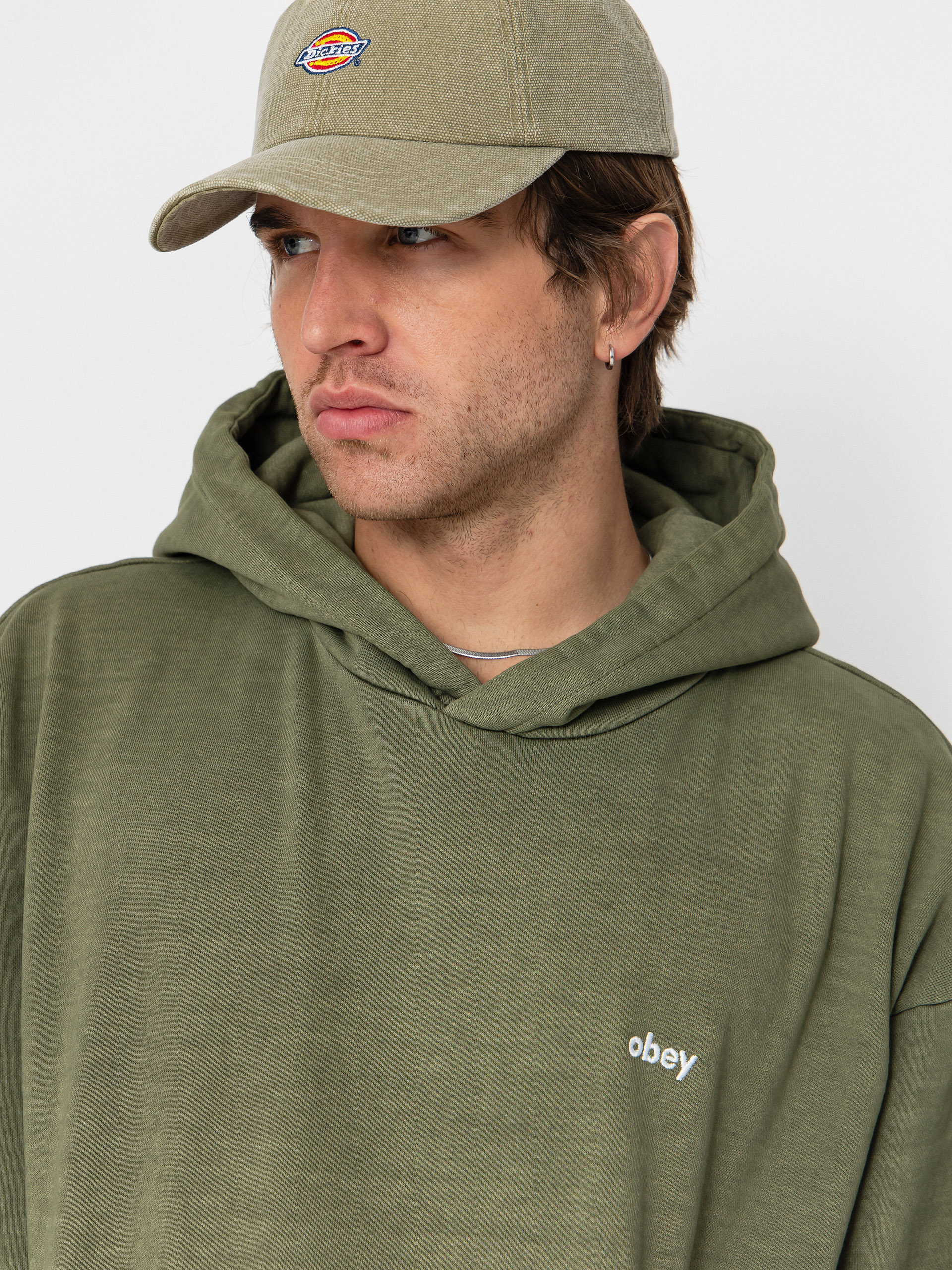 OBEY Hoodie Lowercase Pigment HD (pigment deep lichen green)