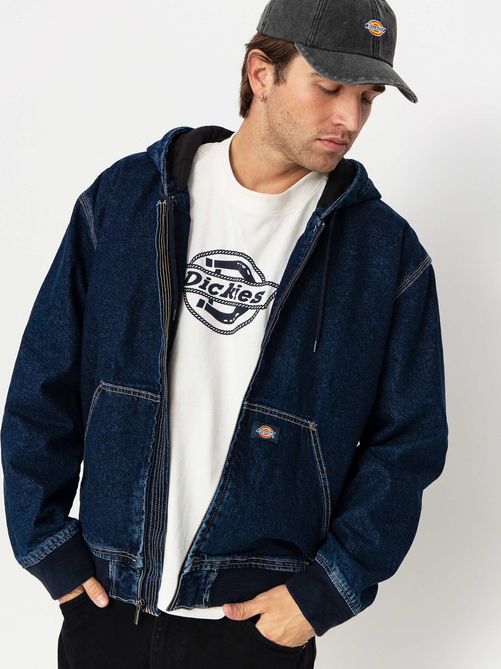 Dickies Jacket Hilham Hooded - navy blue (dark indigo)