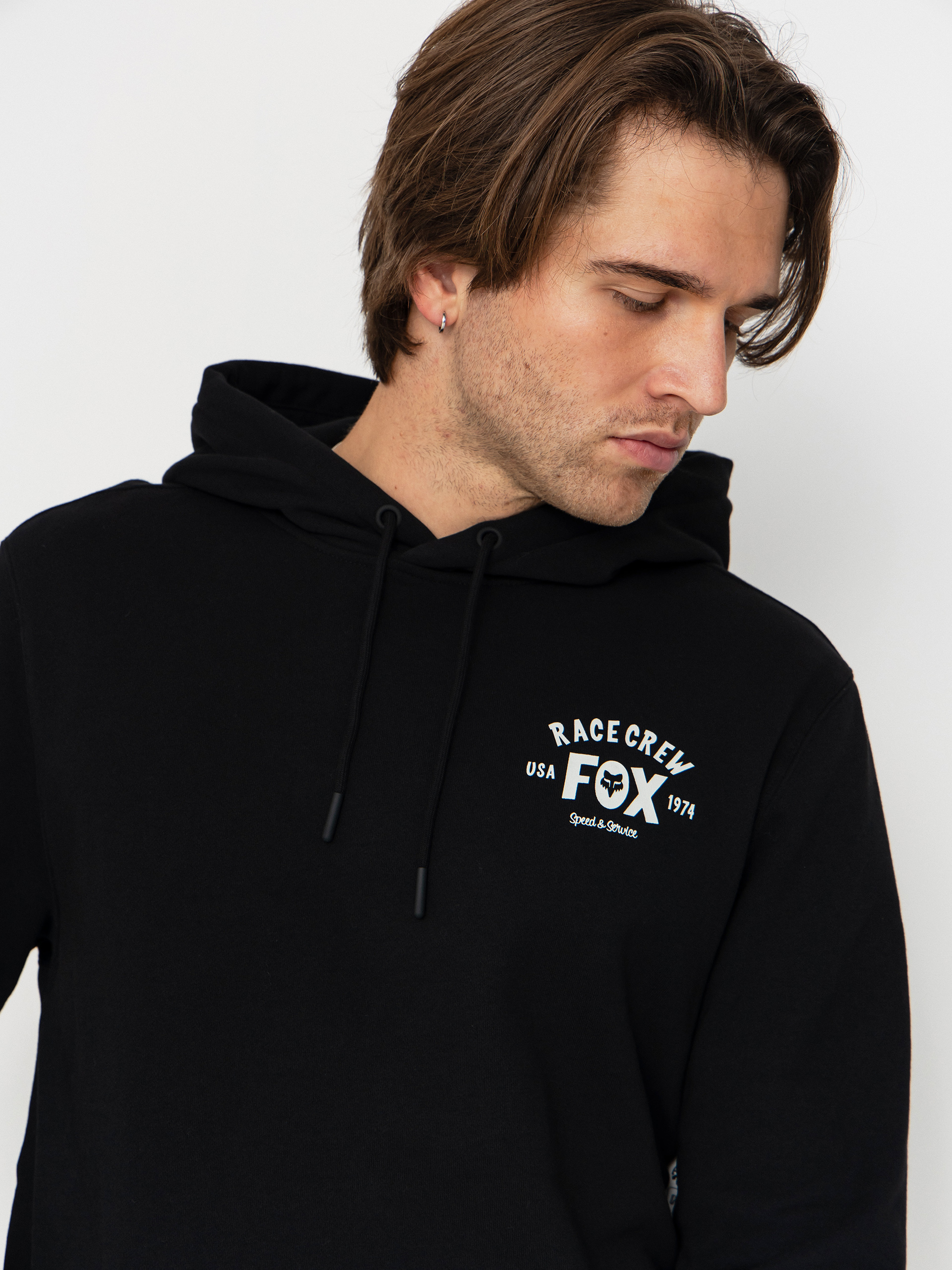 Fox Slogan HD Hoodie - black (black)