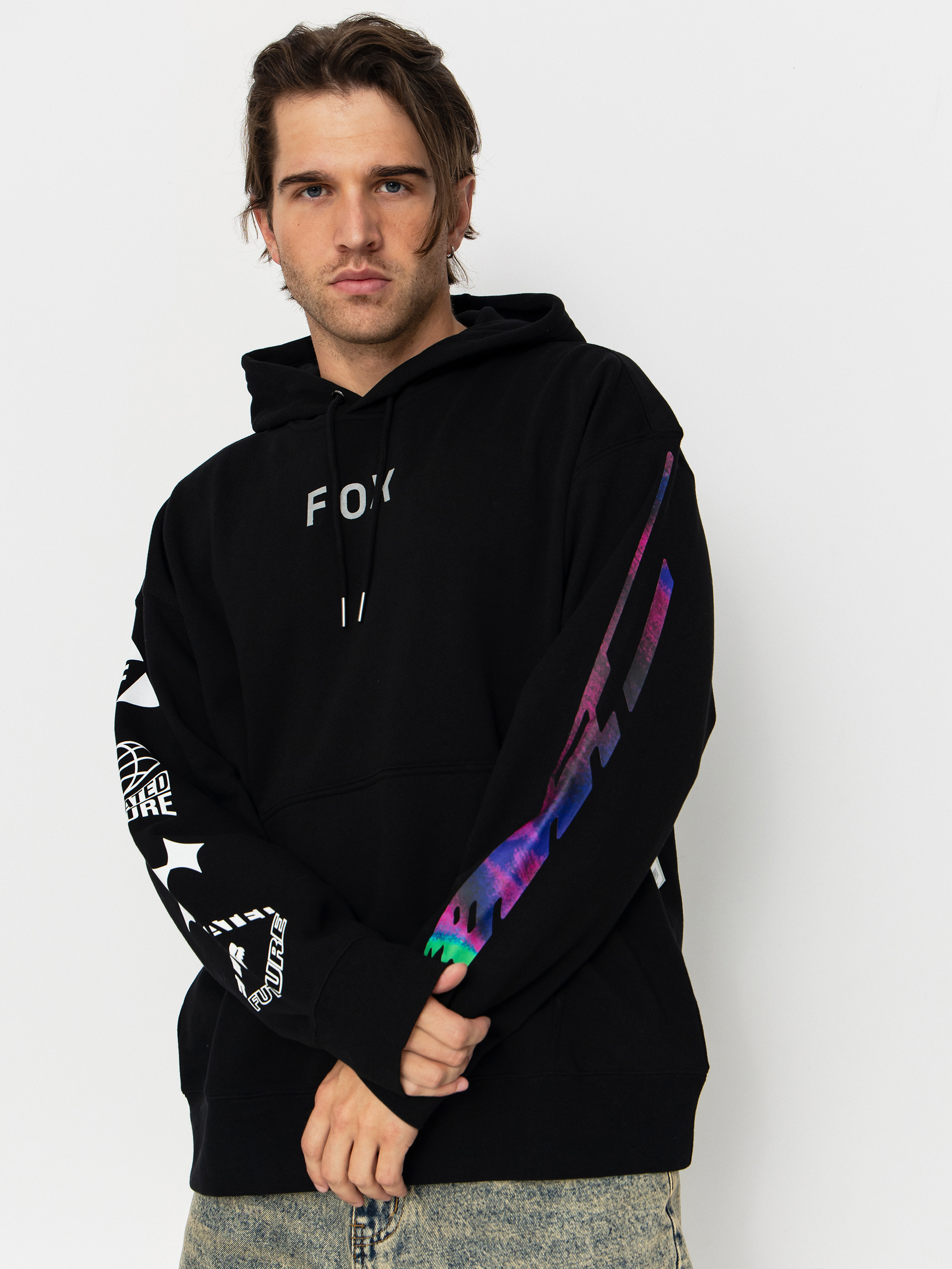 Fox Image Cosmo Oversized HD Hoodie - Schwarz (black)