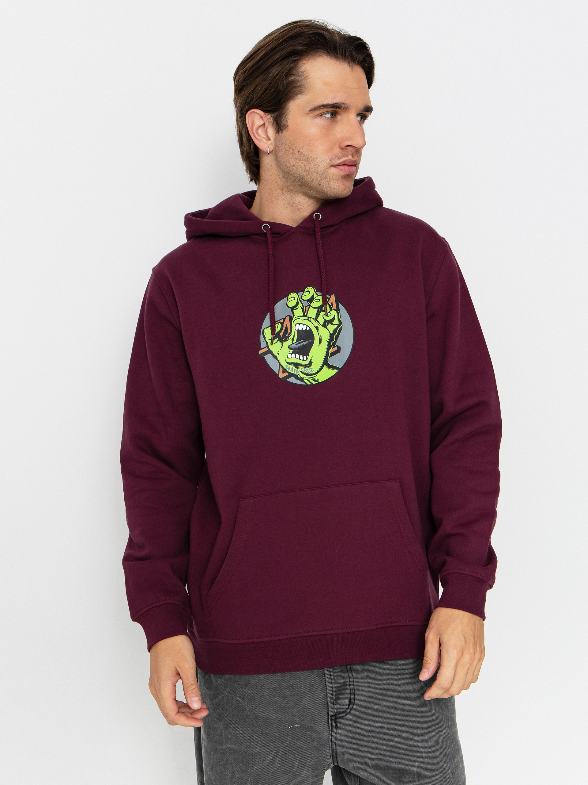 Santa Cruz Sweatshirt Hand Dot Front - burgundy (dark cherry)