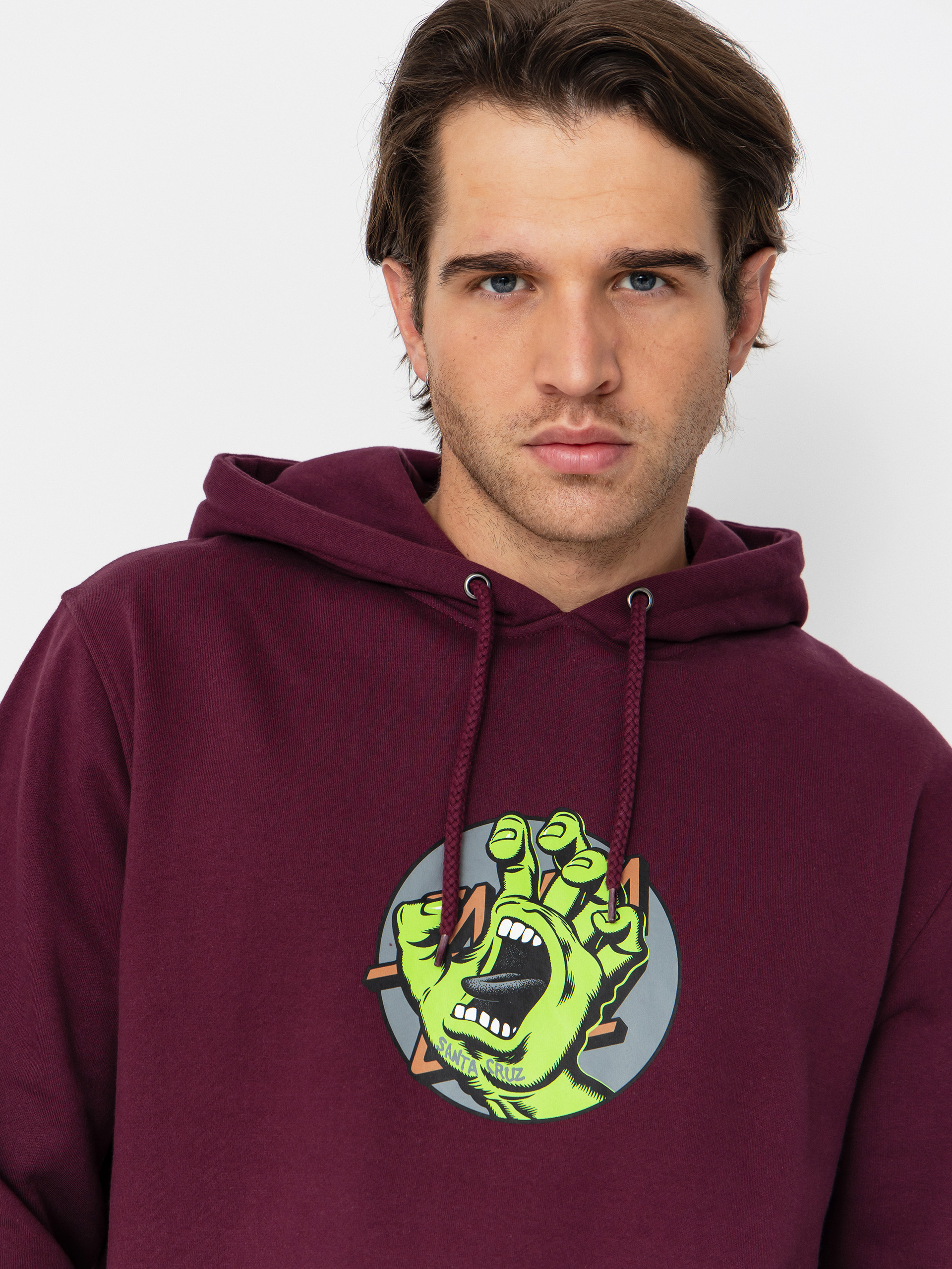Santa Cruz Sweatshirt Hand Dot Front - burgundy (dark cherry)