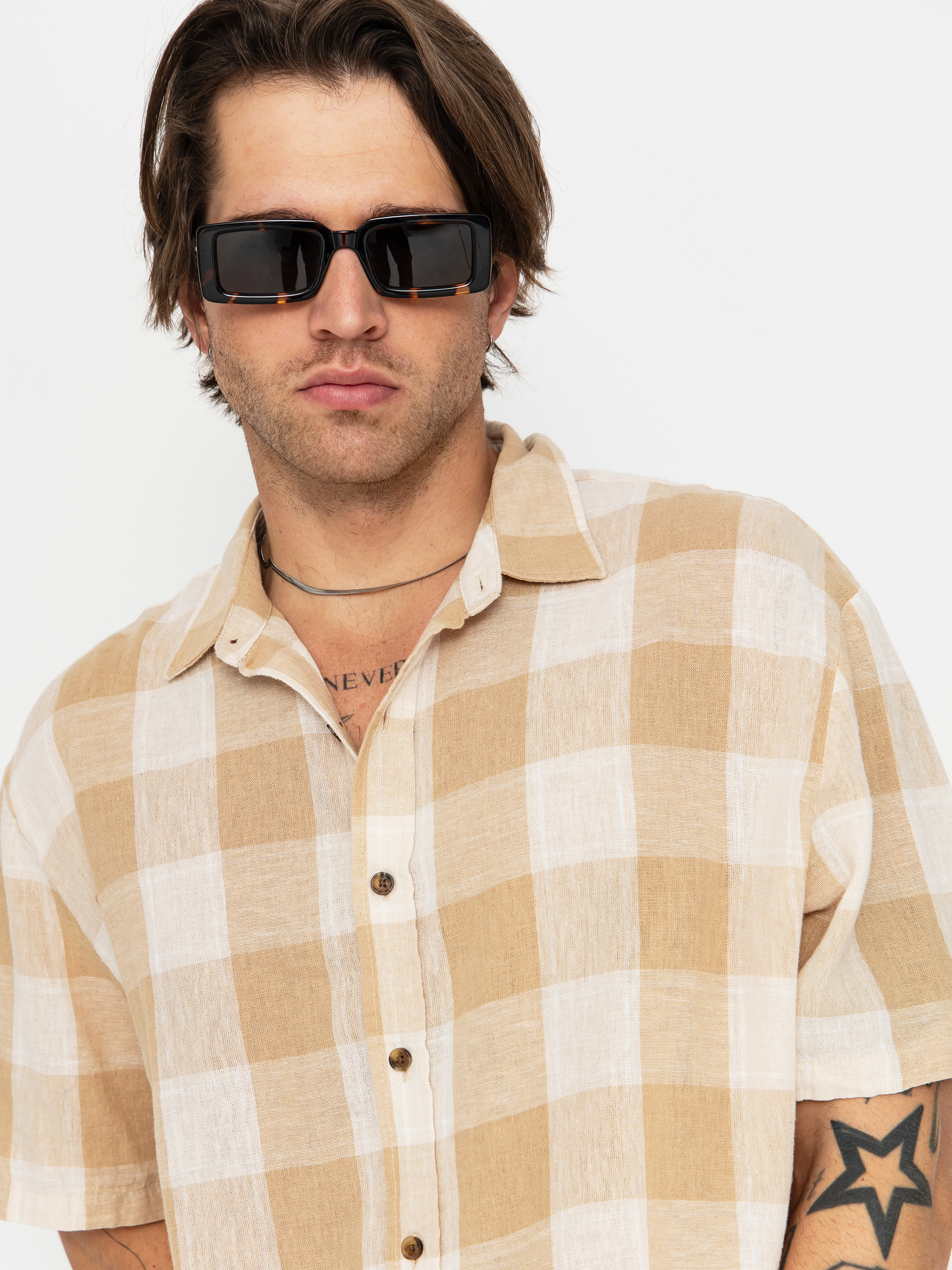 Brixton Hemd Cru Linen Blend Wvn (off white/sand)