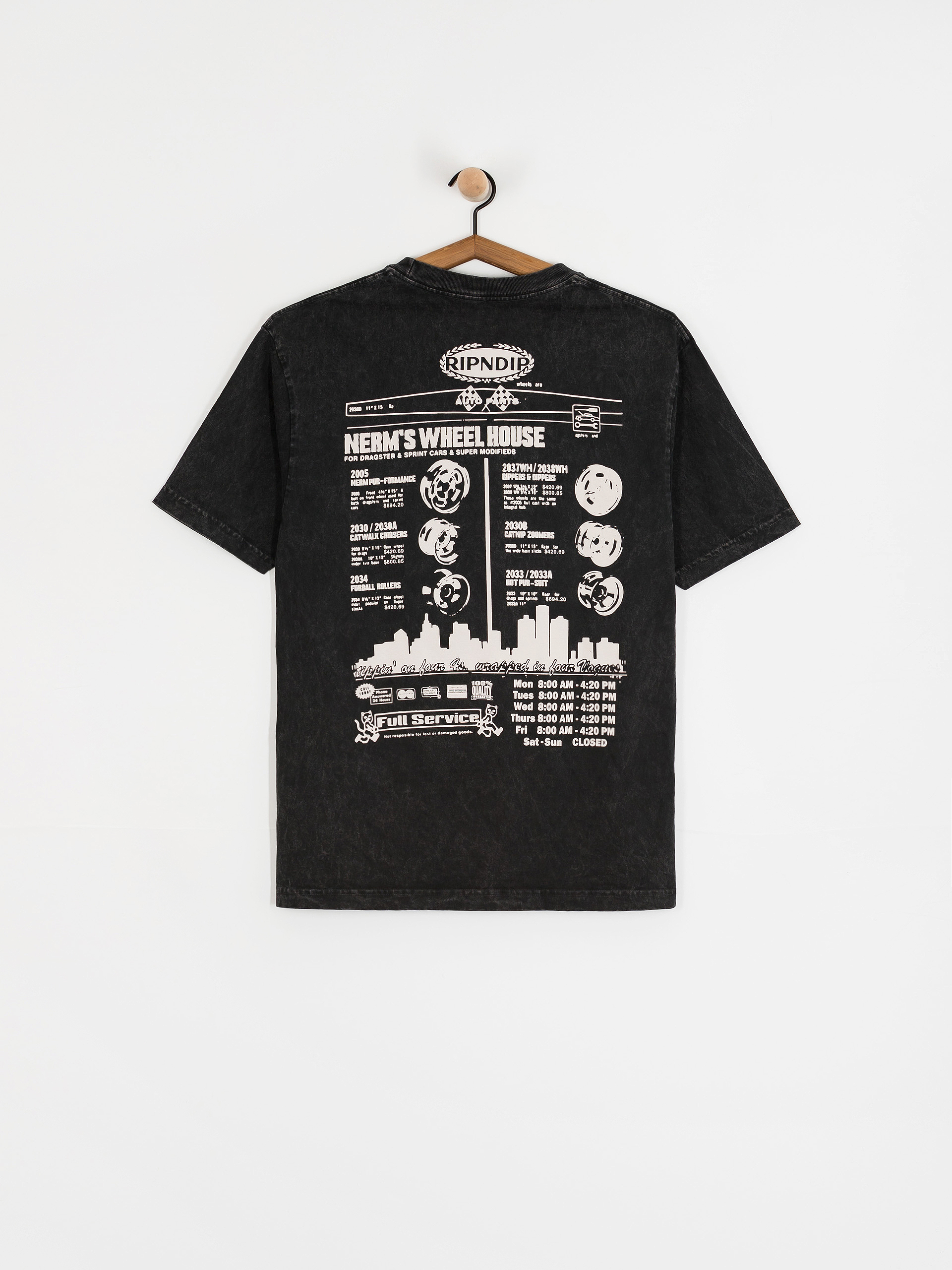 RipNDip Nerm Wheels T-Shirt (black vintage wash)