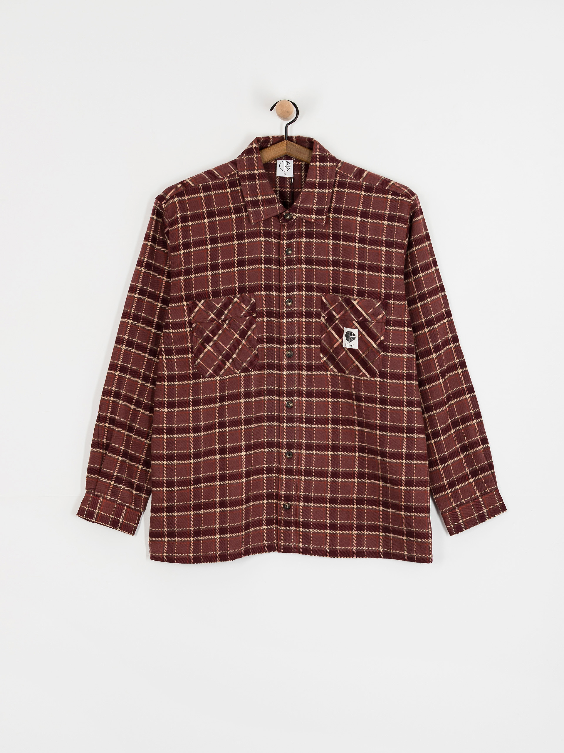 Polar Skate Mike Flannel Shirt (oxblood check)