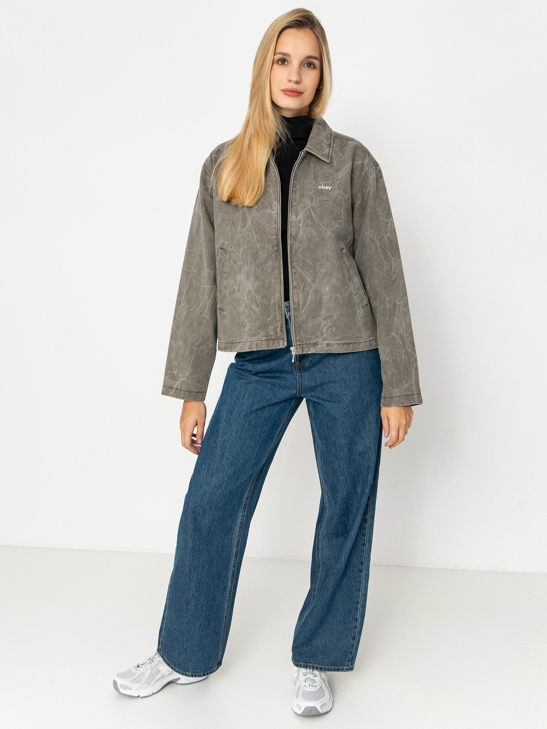 OBEY Jacket Donovan Zip Wmn - brown (major brown wrinkle wash)