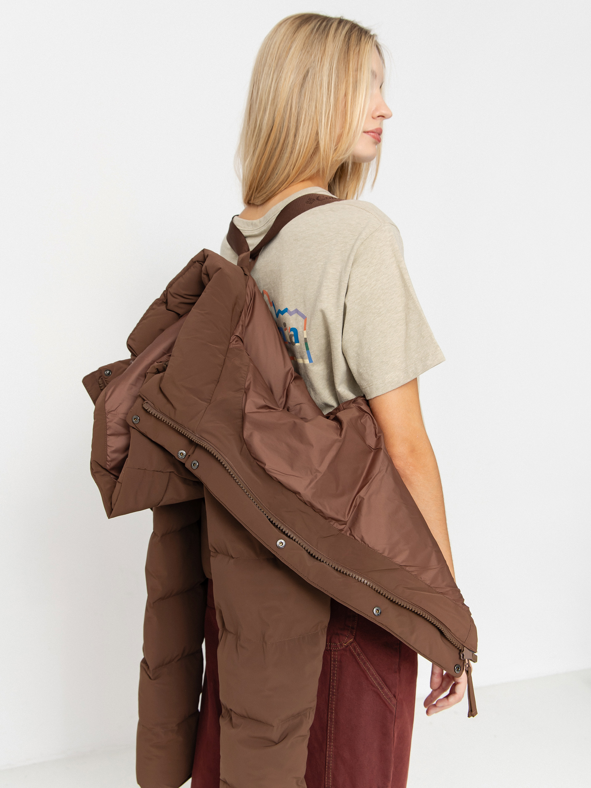 Columbia Amaze Puff Hooded Wmn Jacket - brown (tobacco)