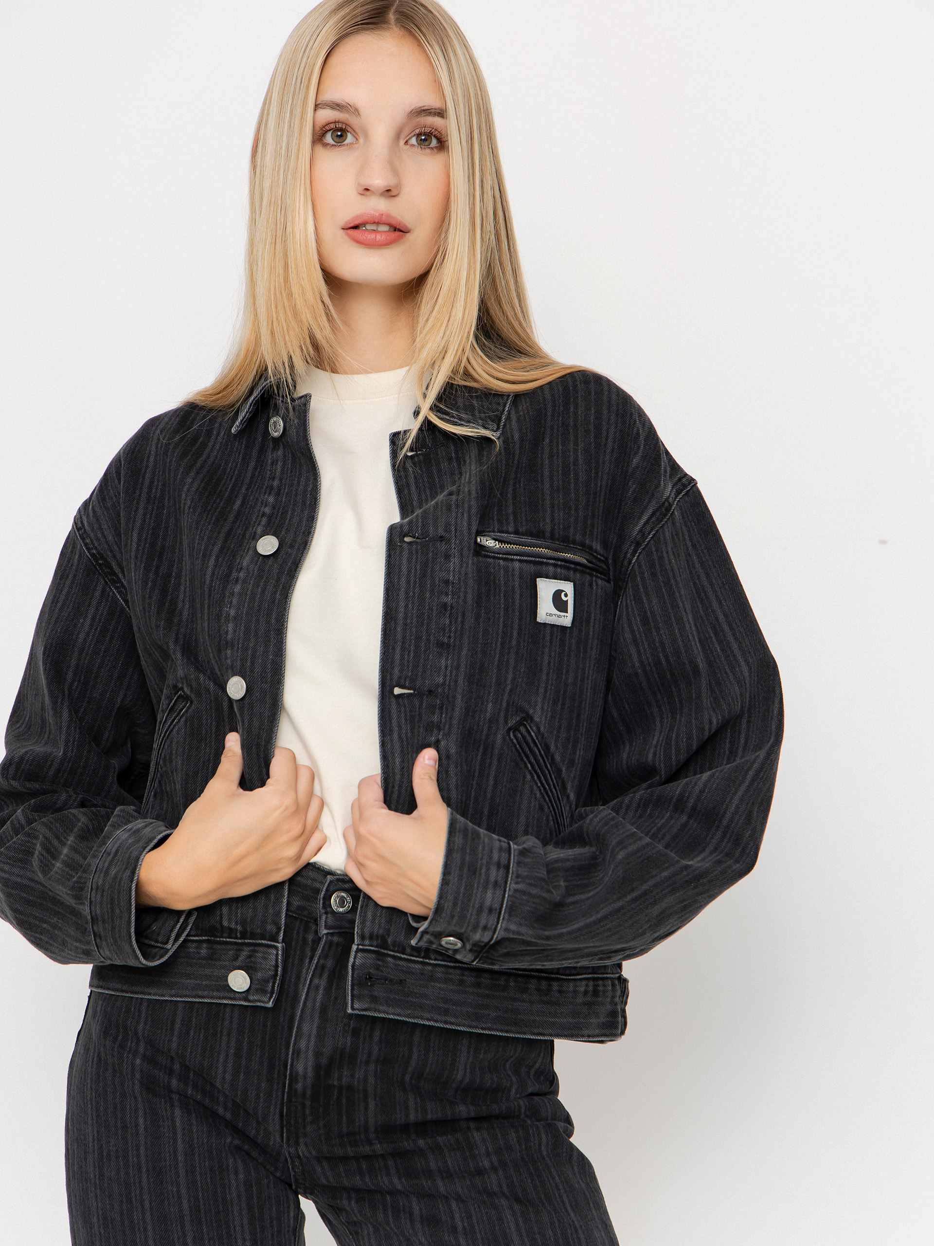 Carhartt WIP Rylan Wmn Jacke (rylan stripe/black/stone washed)