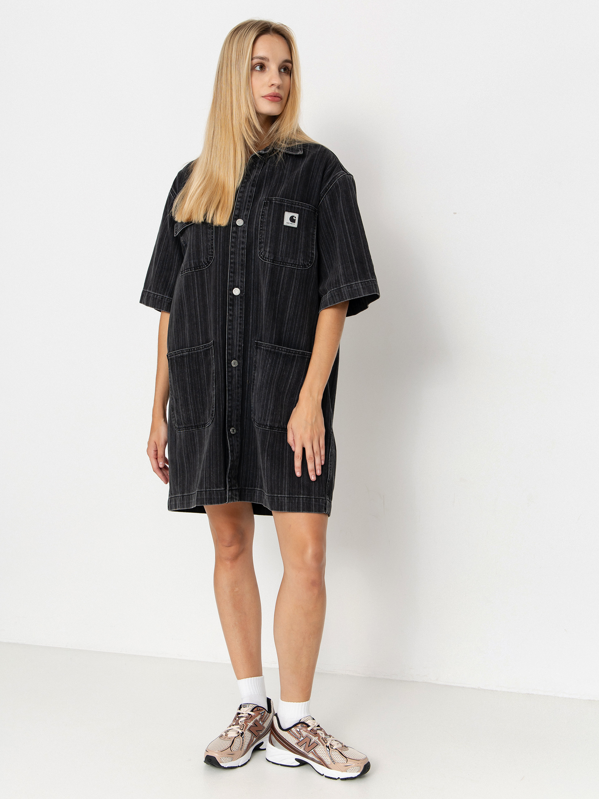 Carhartt WIP Rylan Dress Wmn Dress - black (rylan stripe/black/stone washed)