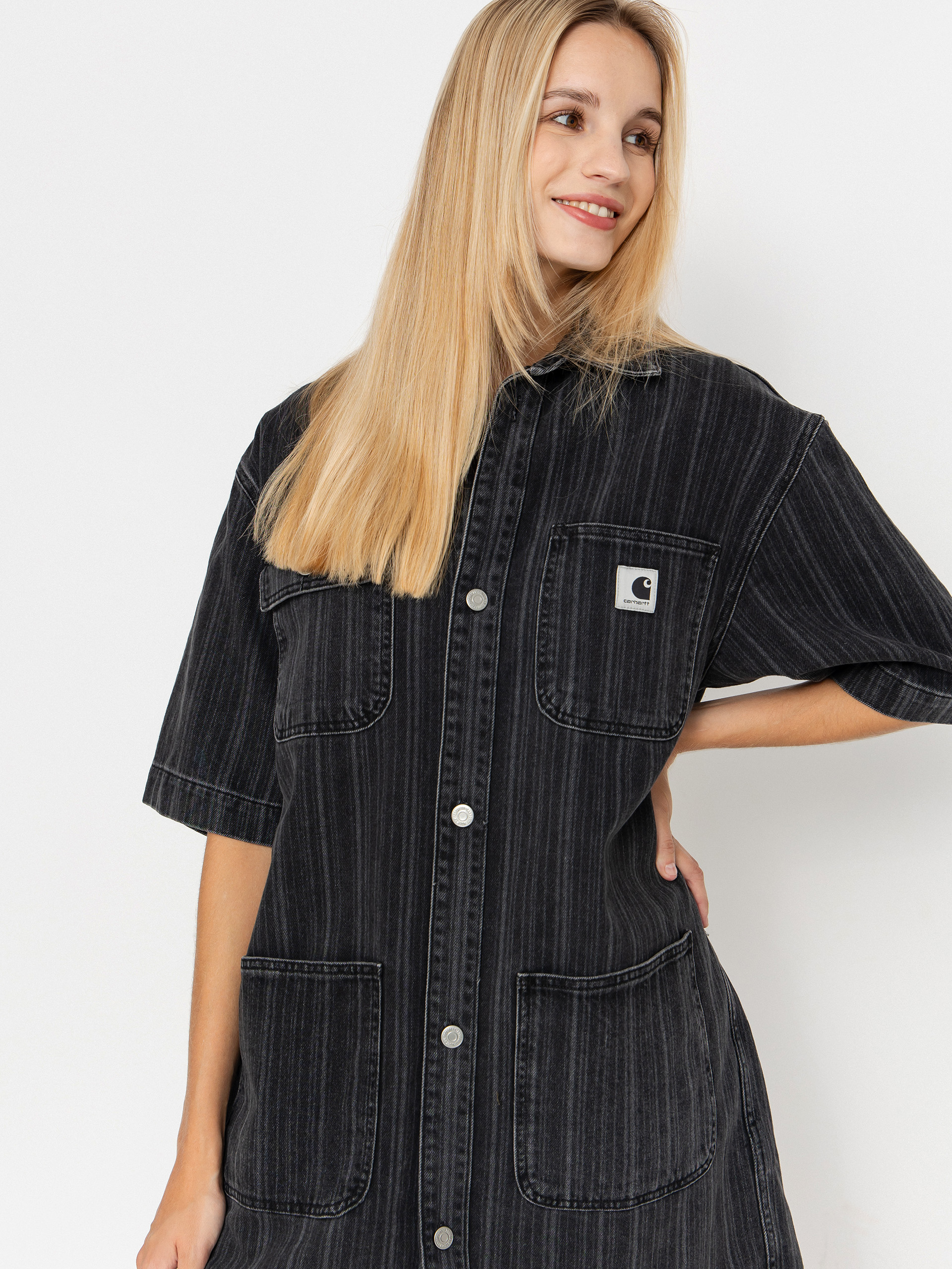 Carhartt WIP Rylan Dress Wmn Kleid (rylan stripe/black/stone washed)