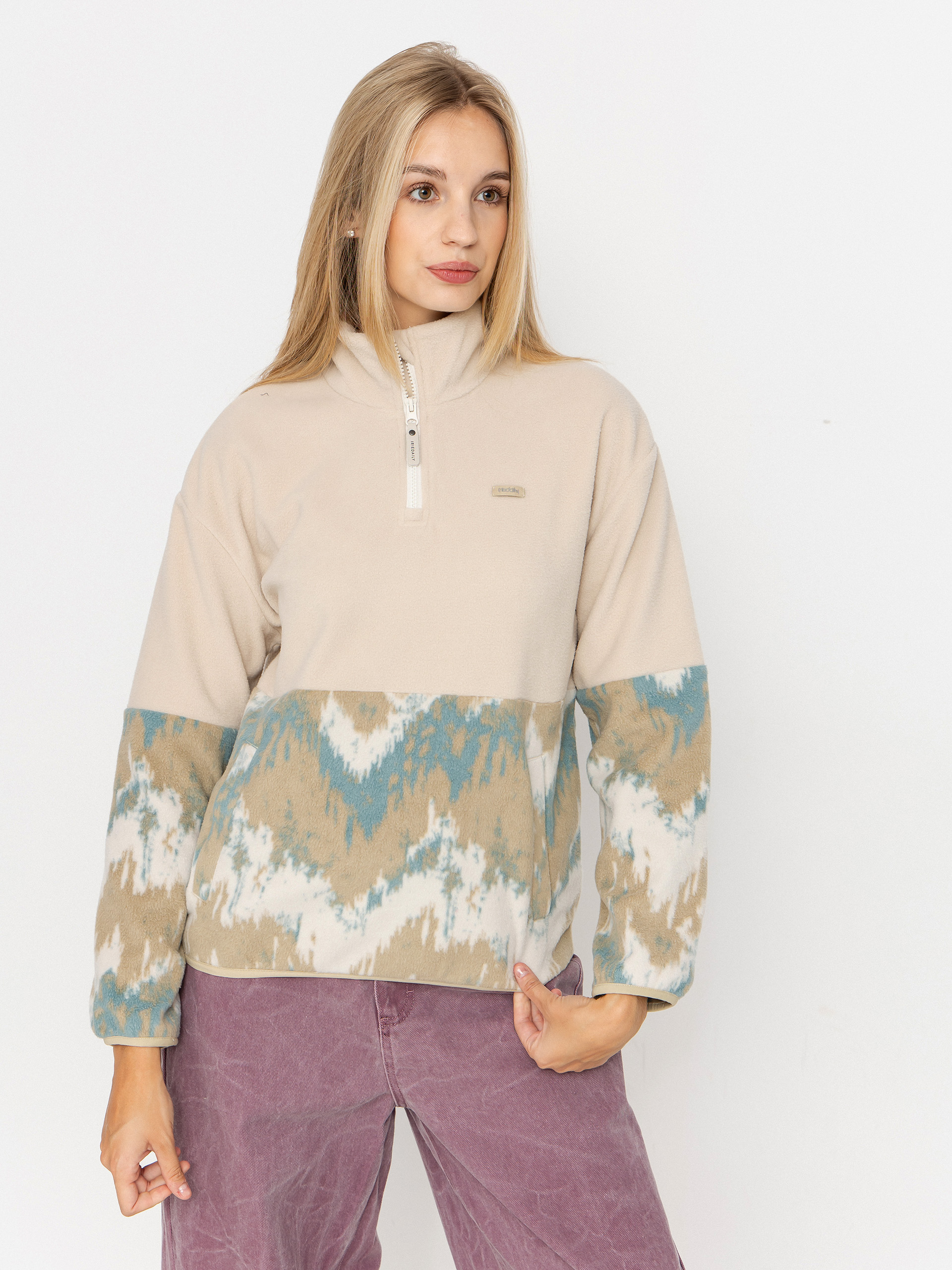 Iriedaily Half Indi Troyer Wmn Fleece Jacke (khaki grey)