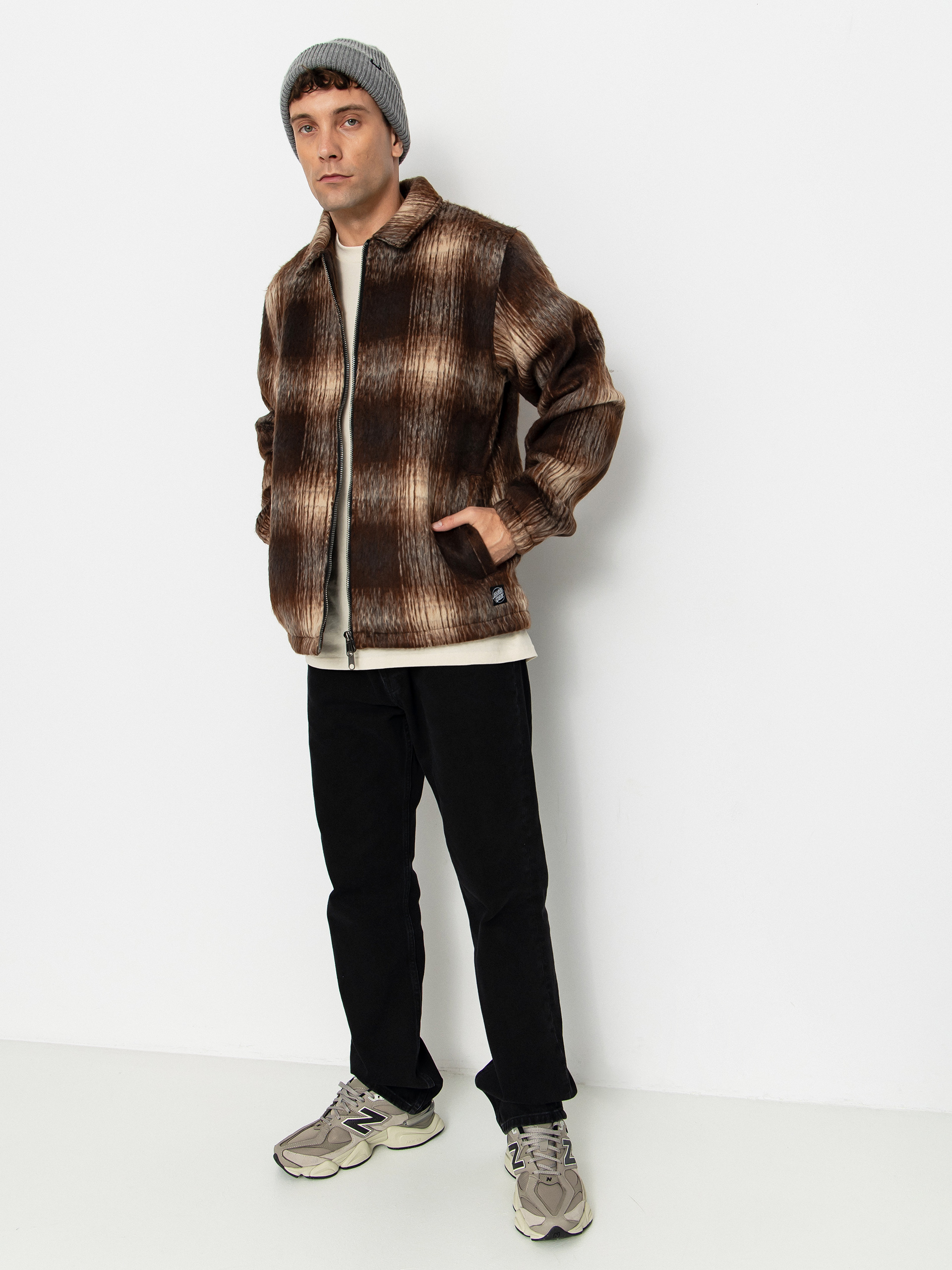 Santa Cruz Jacke Hideout (brown check)