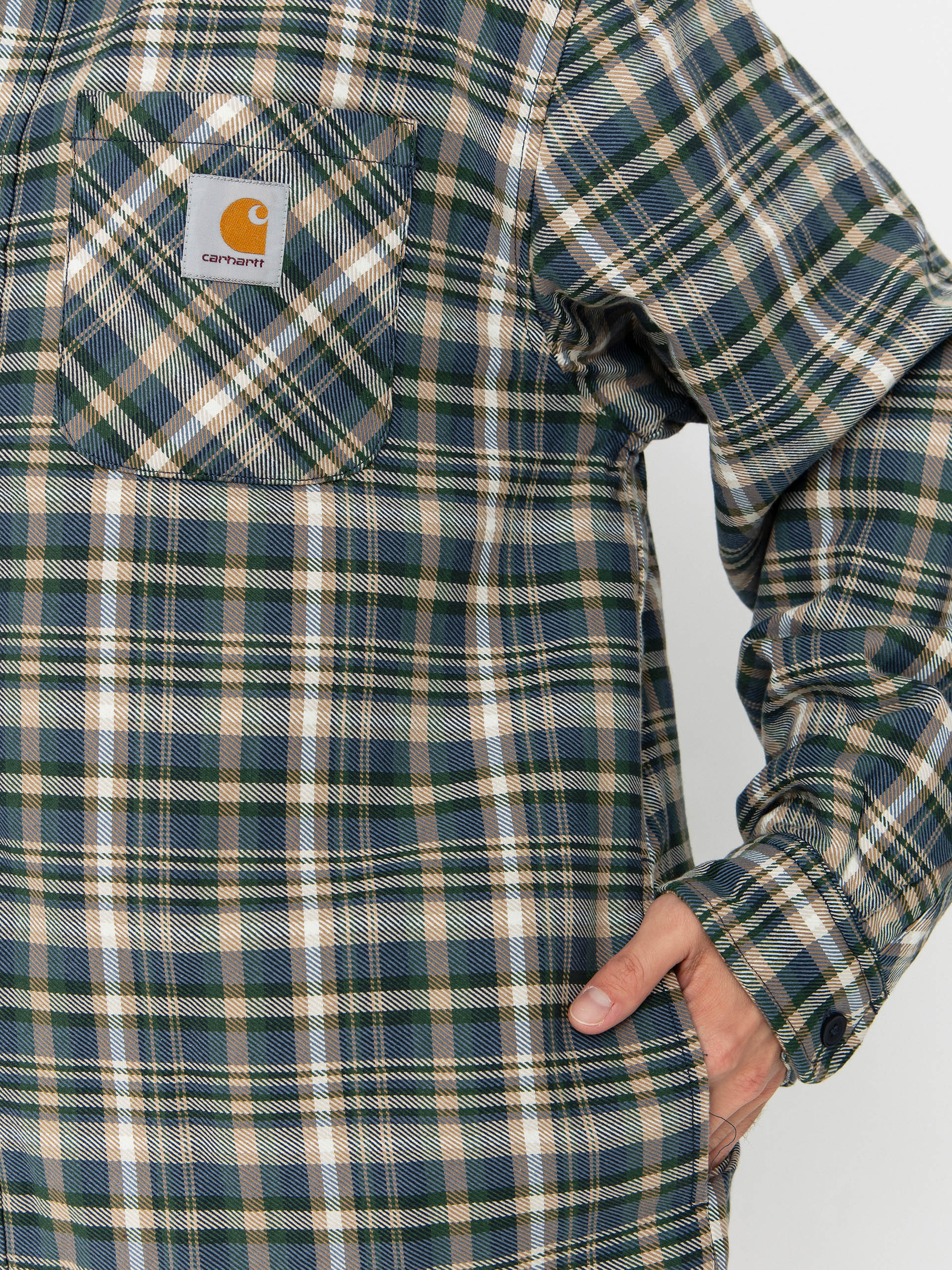 Carhartt WIP Jacket Cronyn - navy blue (cronyn check/dark navy)