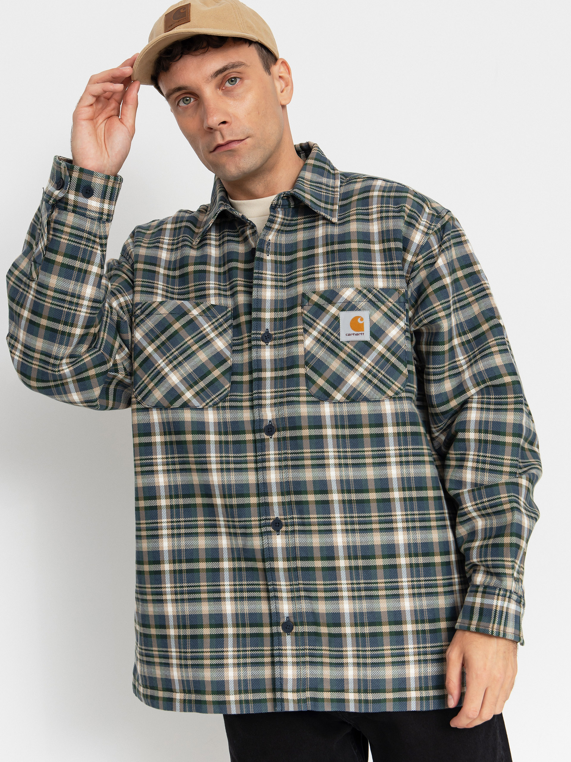Carhartt WIP Jacket Cronyn - navy blue (cronyn check/dark navy)