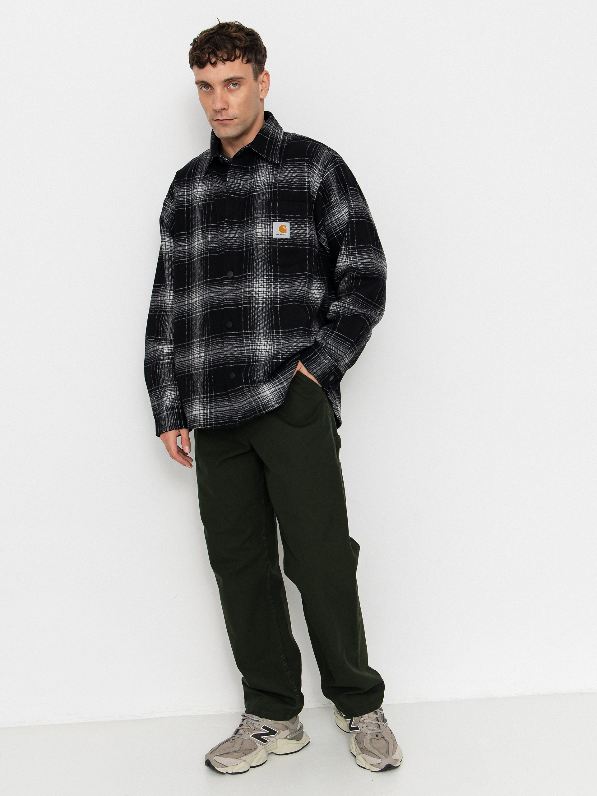 Carhartt WIP Jacket Brennan - black (brennan check/black/wax)