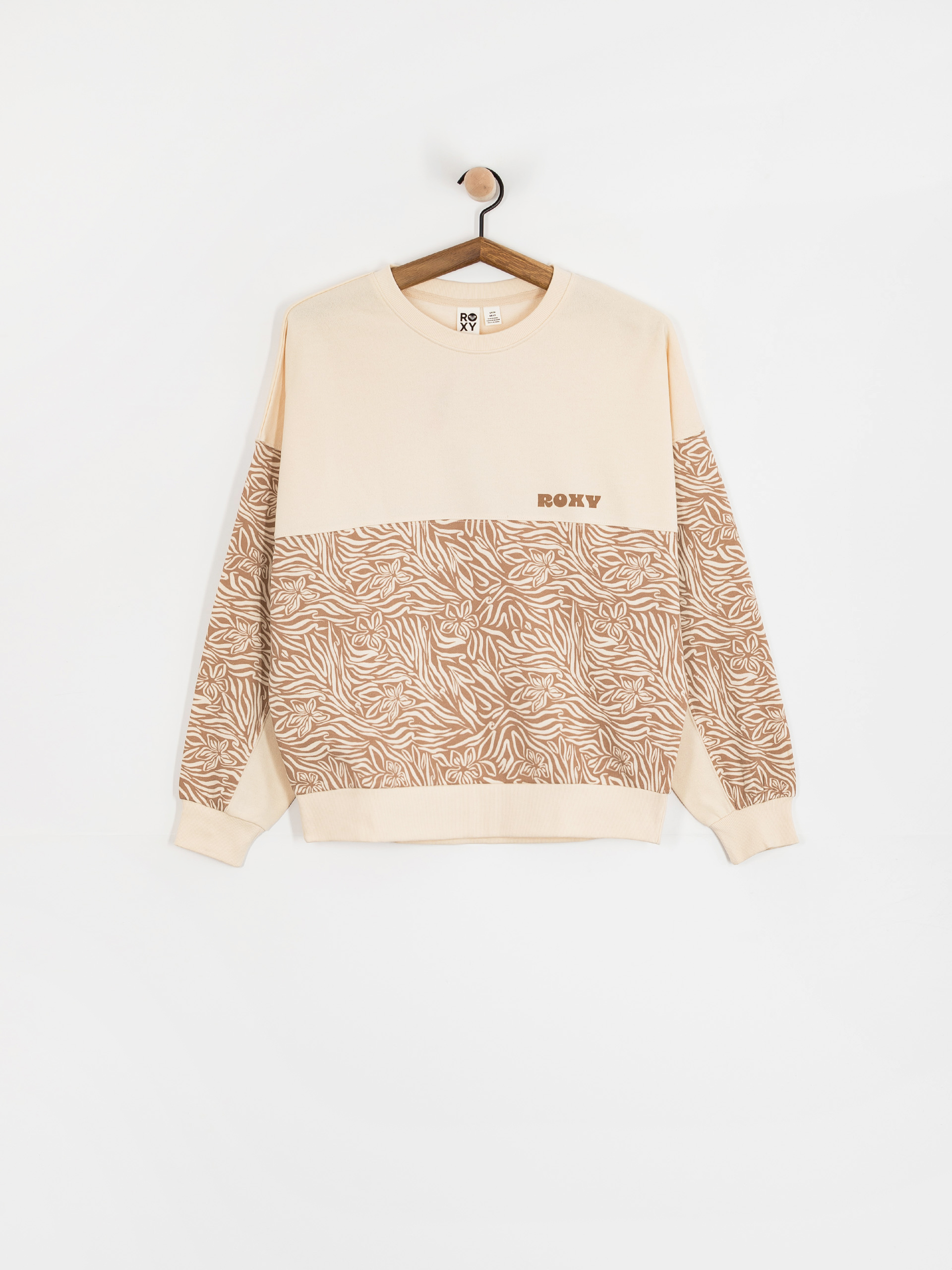 Roxy Gone Wild Block Wmn Sweatshirt (parchment animal floral)