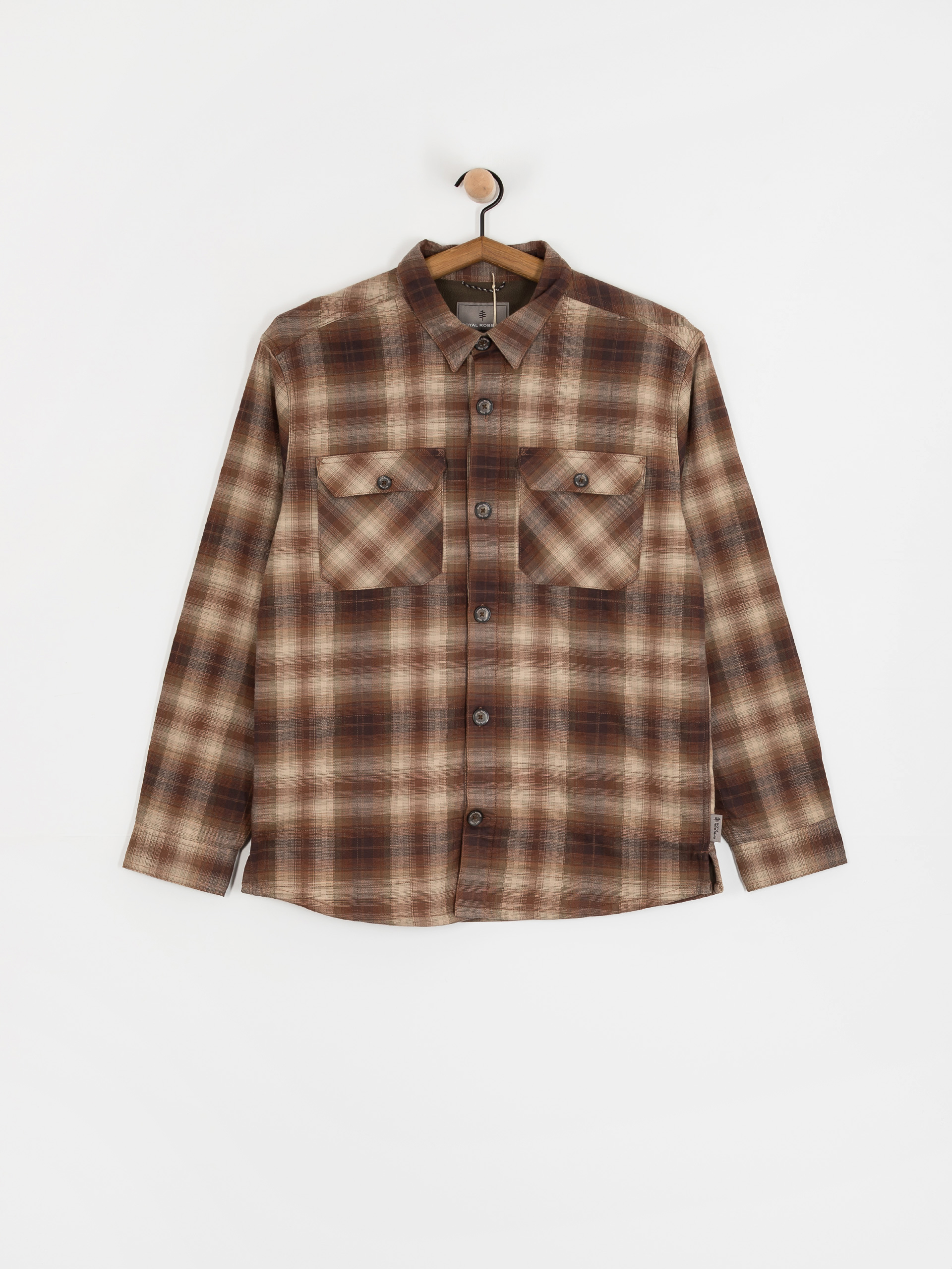Royal Robbins Snowcap Lined Flannel Shirt (seal brown tioga pld)