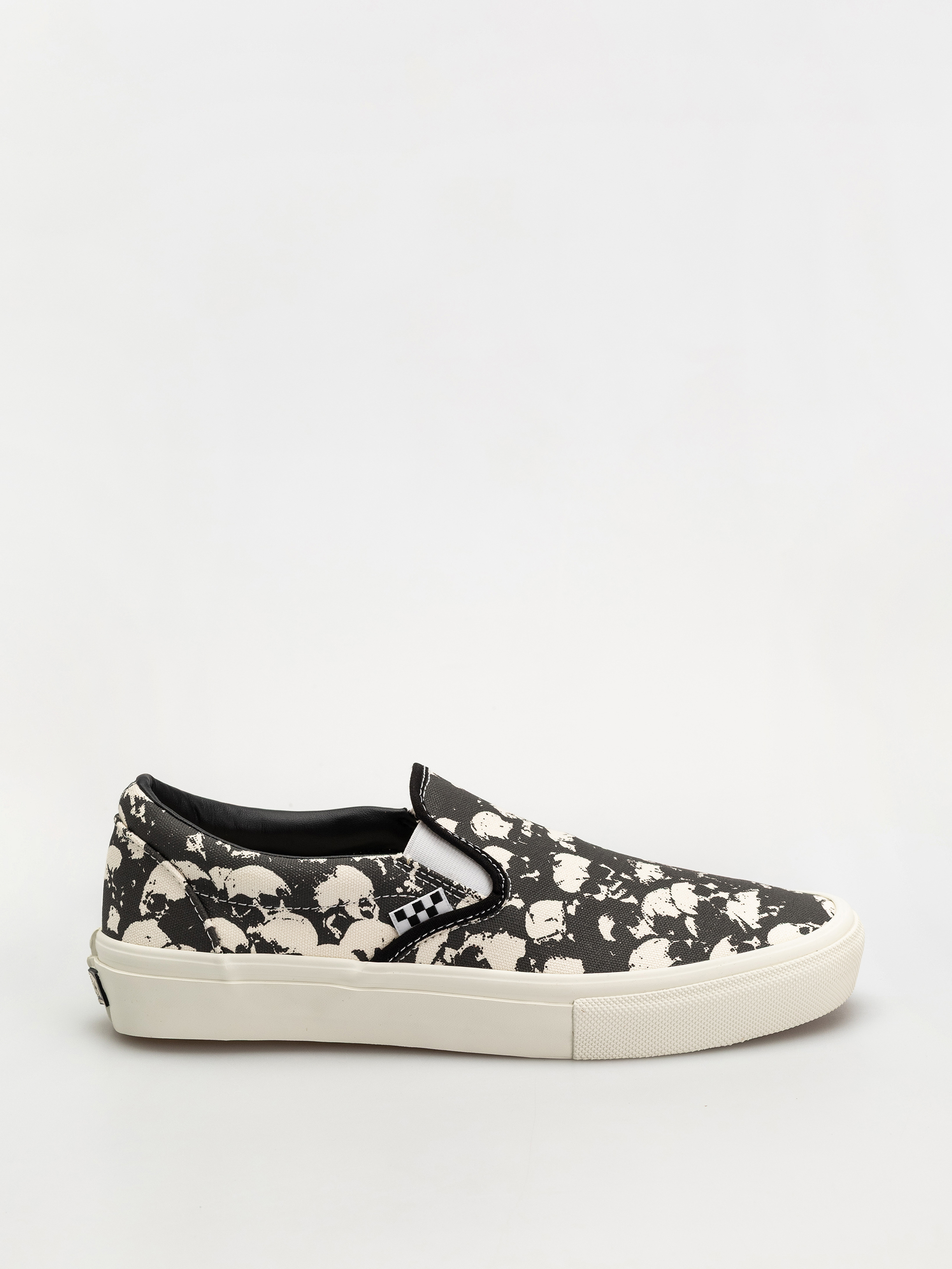 Vans Skate Slip On Shoes - white, black (skull pile black/white/gum)