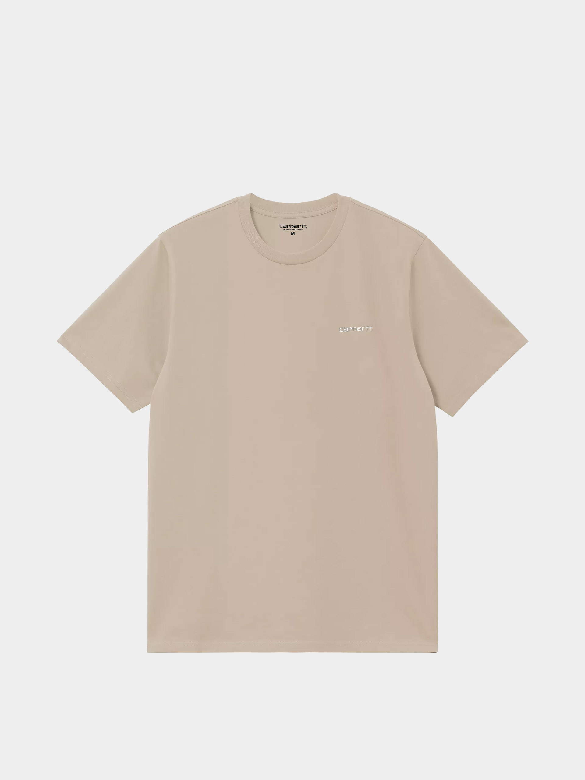 Carhartt WIP T-Shirt Script Embroidery (fleur de sel/white)