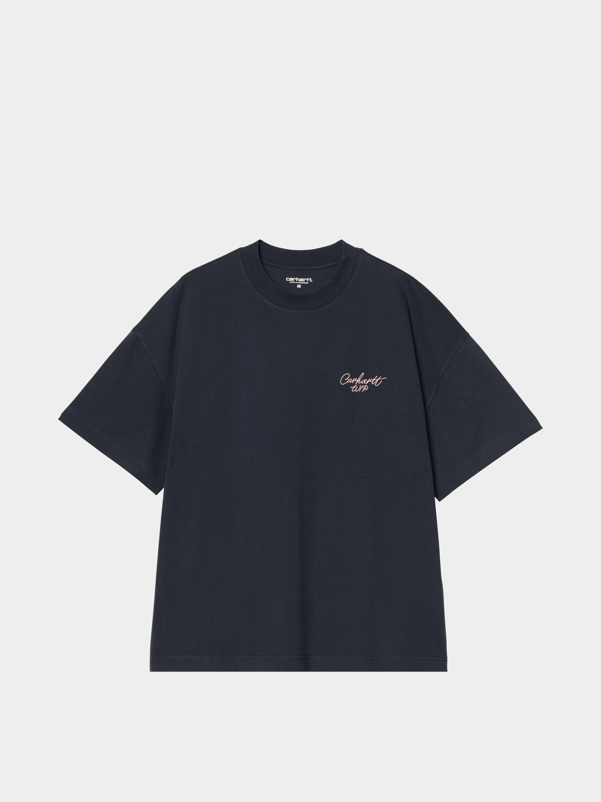 Carhartt WIP T-Shirt Signature Script (deep night/glassy pink)