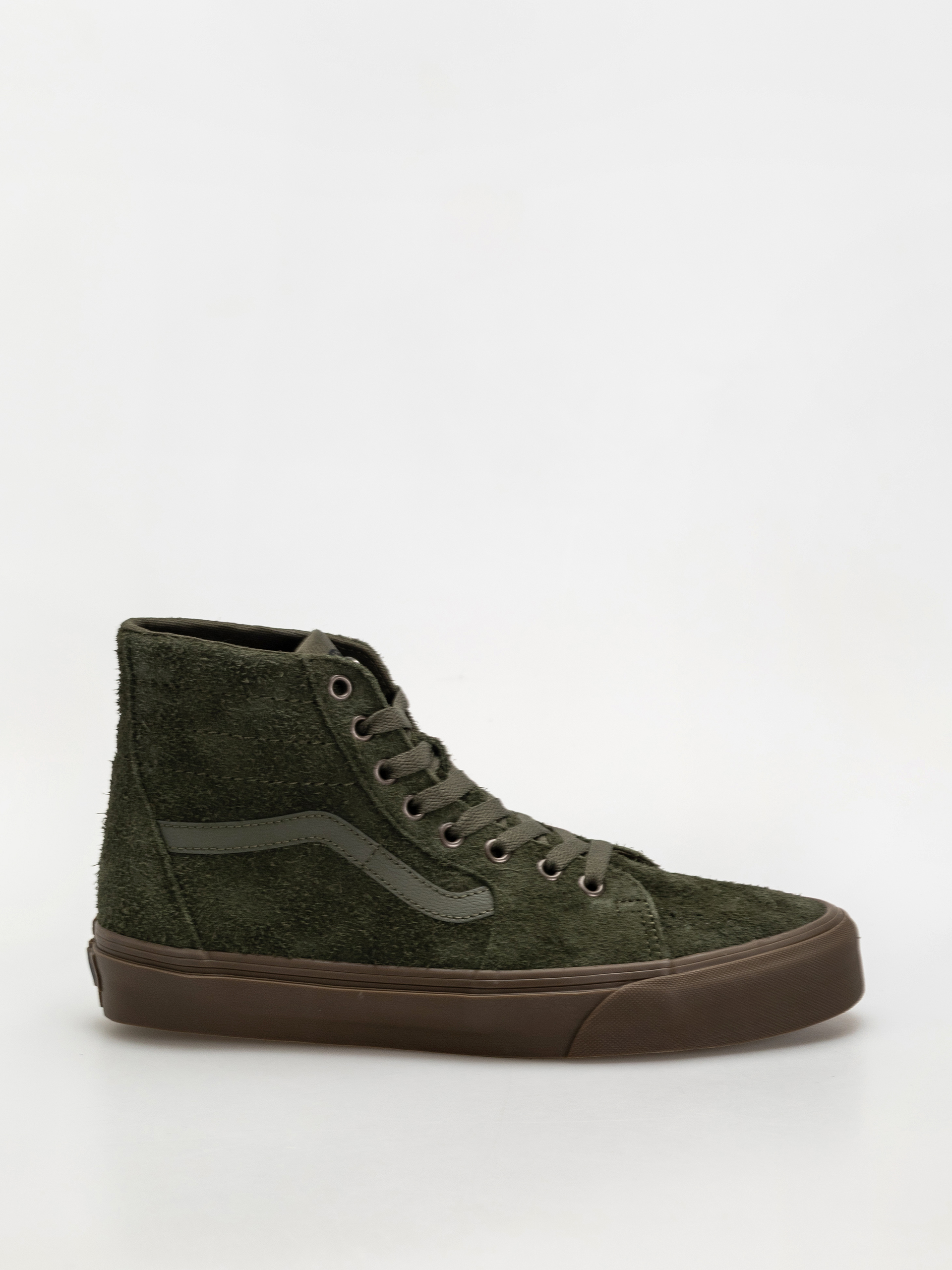 Vans Sk8 Hi Tapered Shoes (hairy suede olive/gum)