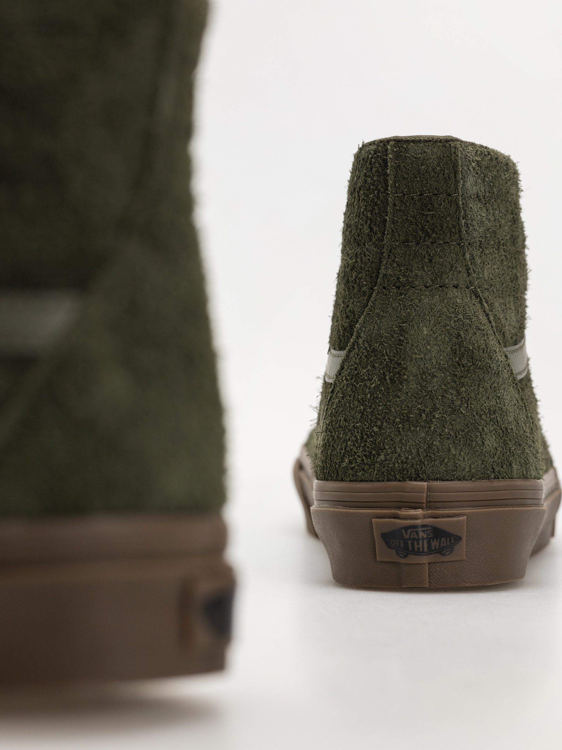 Vans Sk8 Hi Tapered Shoes (hairy suede olive/gum)