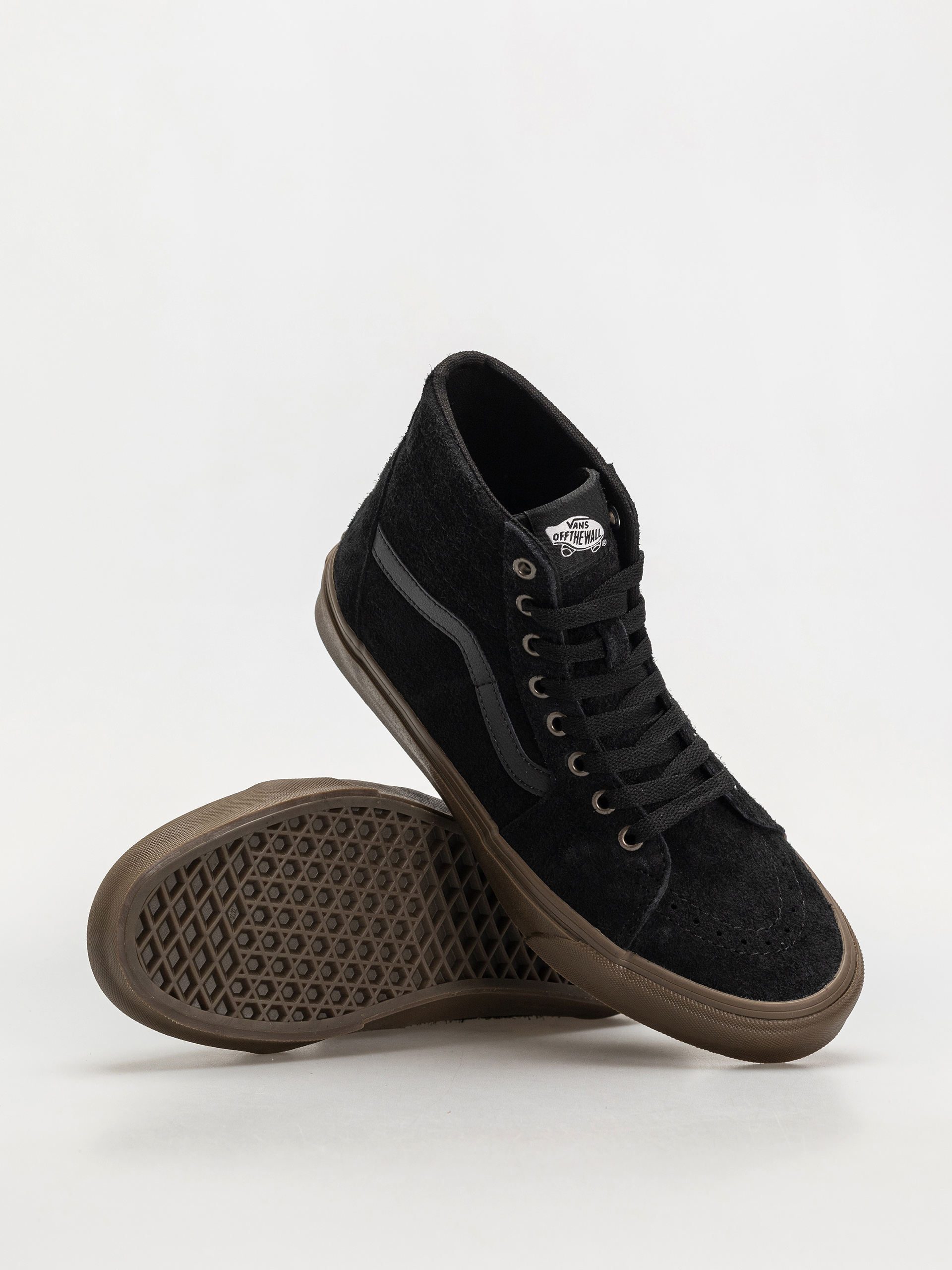 Vans Sk8 Hi Tapered Shoes (hairy suede black/gum)