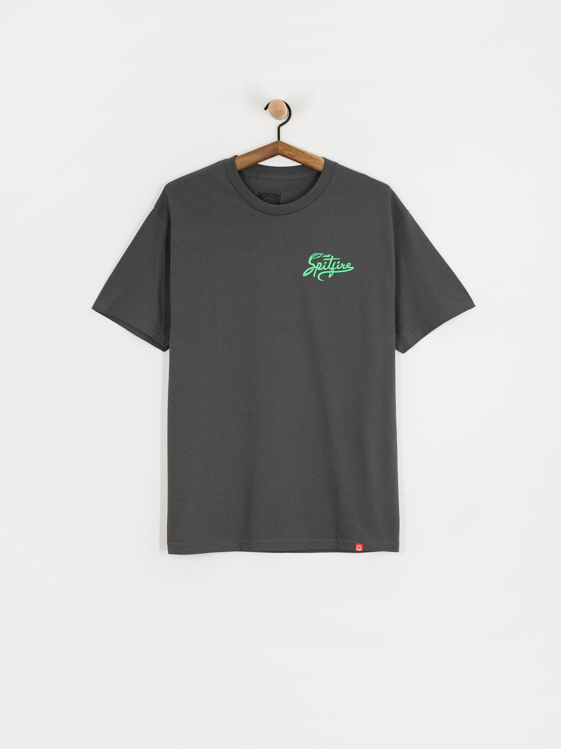 Spitfire Snake Classic T-shirt (charcoal solid w/green&black print)