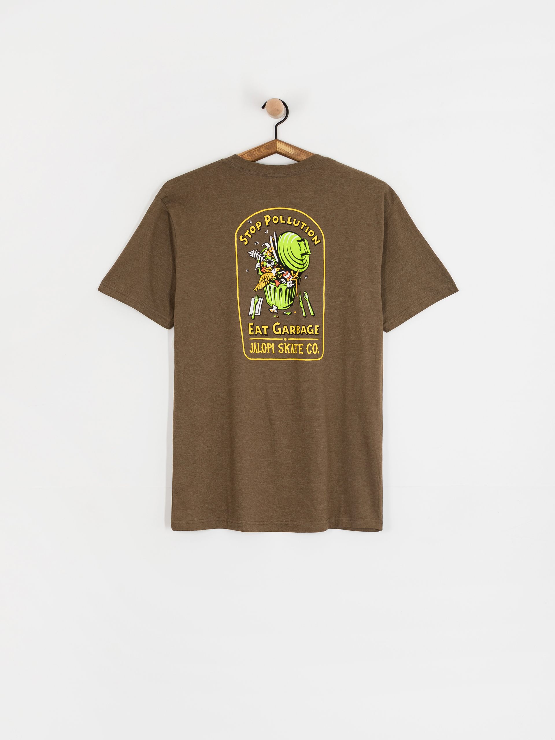 Antihero Stop Pollution T-shirt (heather army w/multicolor prints)