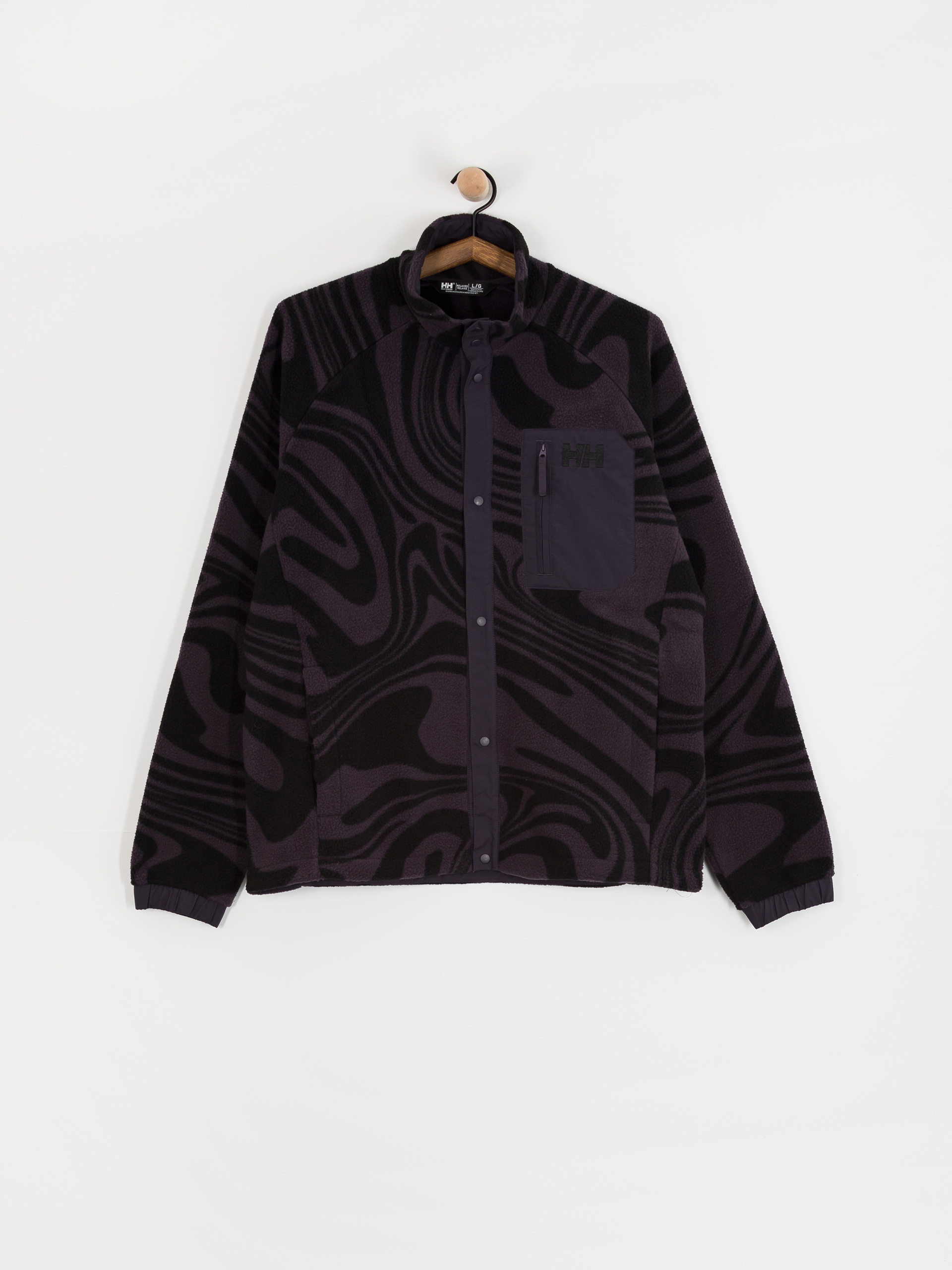 Helly Hansen Fleece Panorama Printed Pile Snap - black, violet