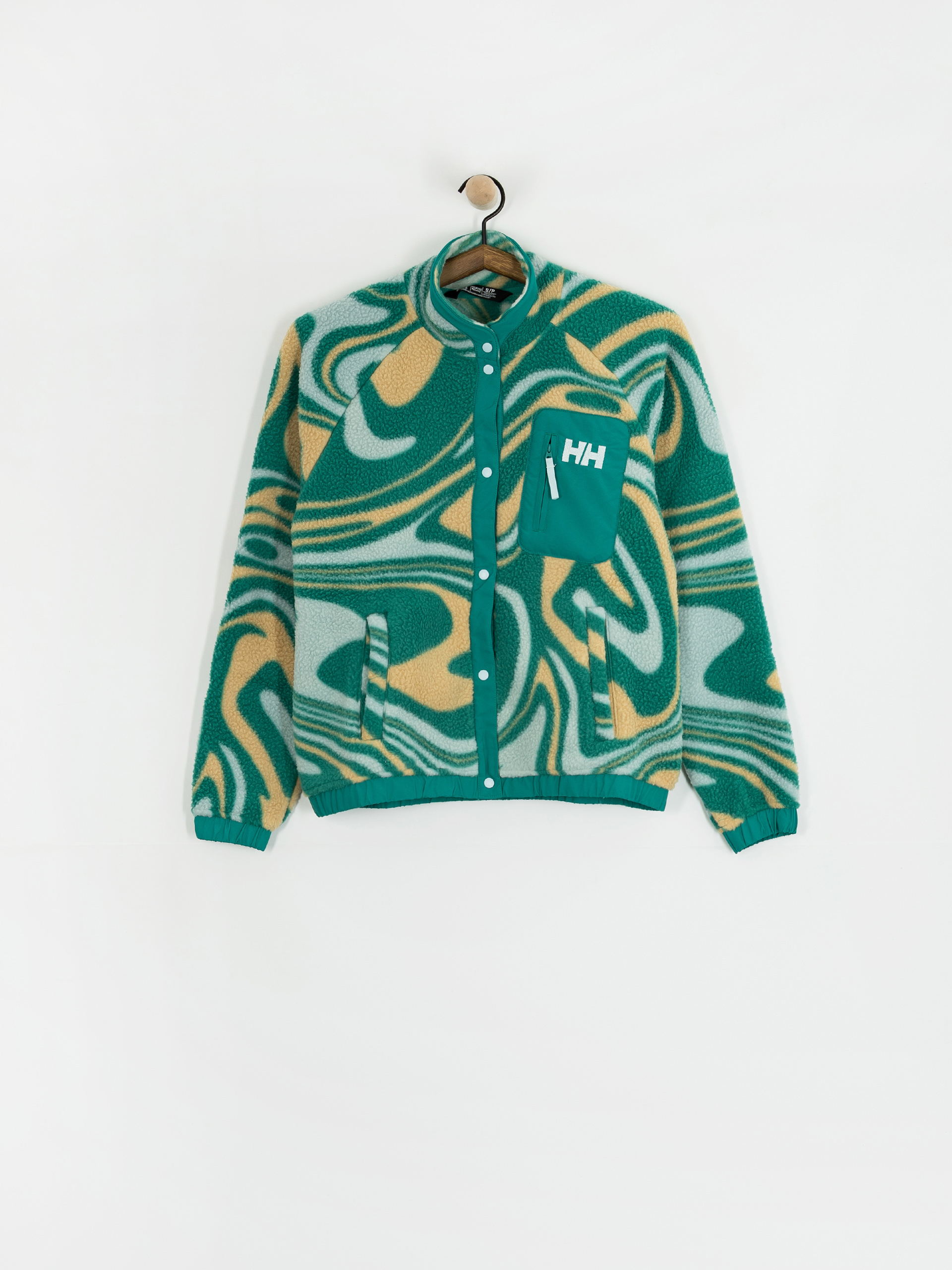 Damen Helly Hansen Fleece Jacke Imperial Printed Pile Snap (barely blue swirl aop)