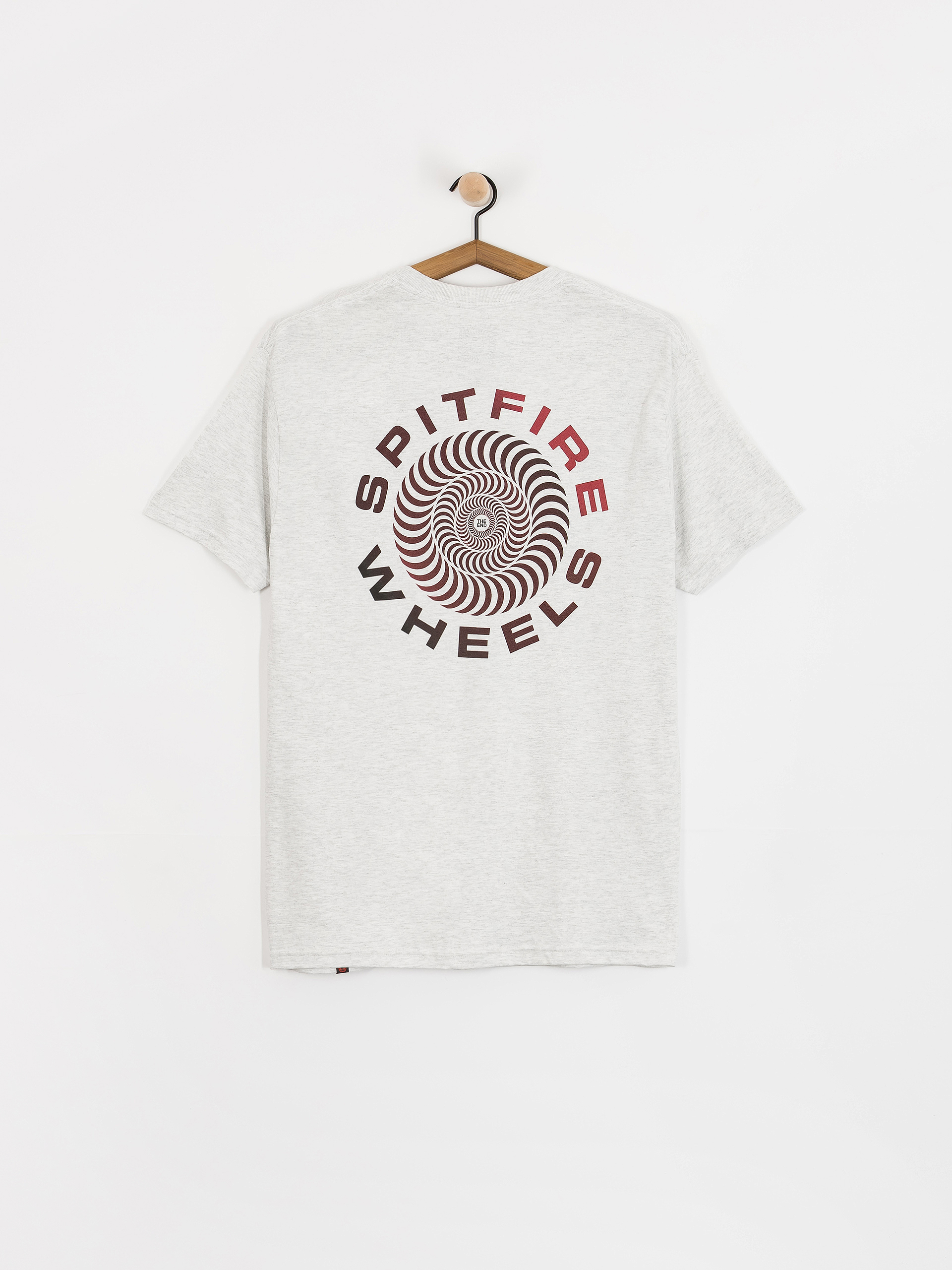 Spitfire Classic 87 Swirl Fade Fill T-Shirt (ash grey w/red&black fade prints)