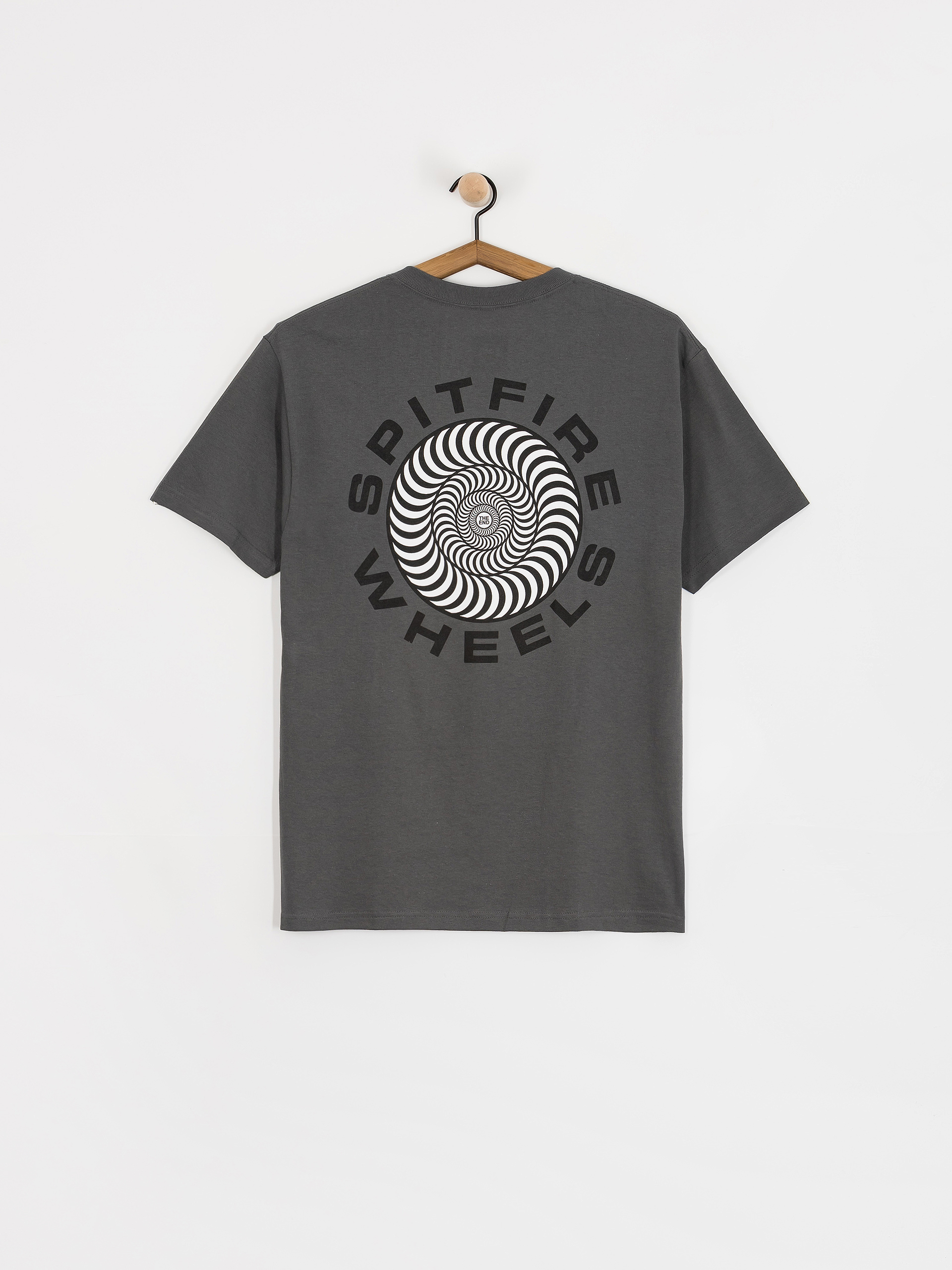 Spitfire Classic 87 Swirl Fill T-Shirt (charcoal solid w/black&white prints)