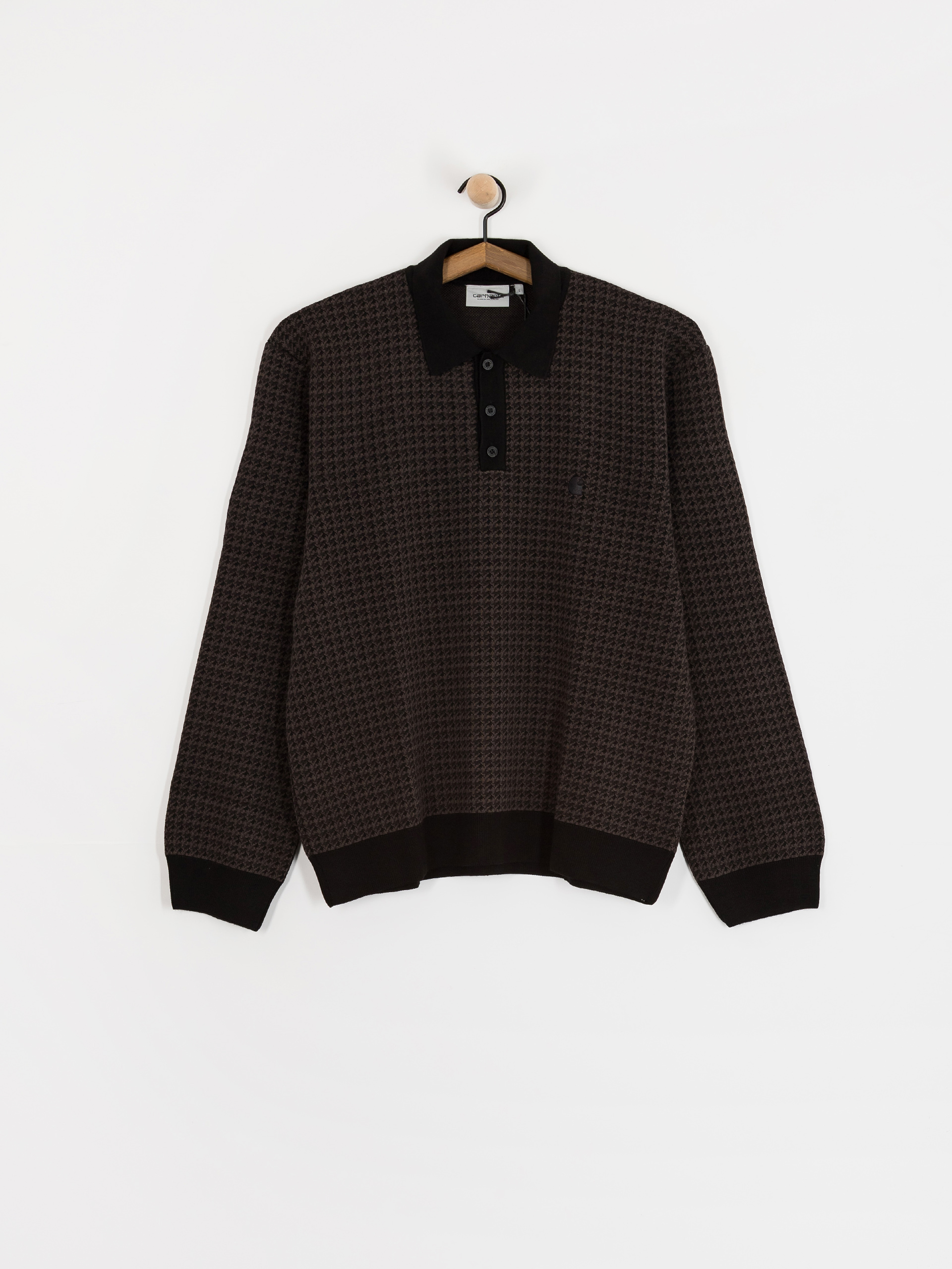 Carhartt WIP Lowis Polo Sweater (lowis houndstooth/vitola heather)