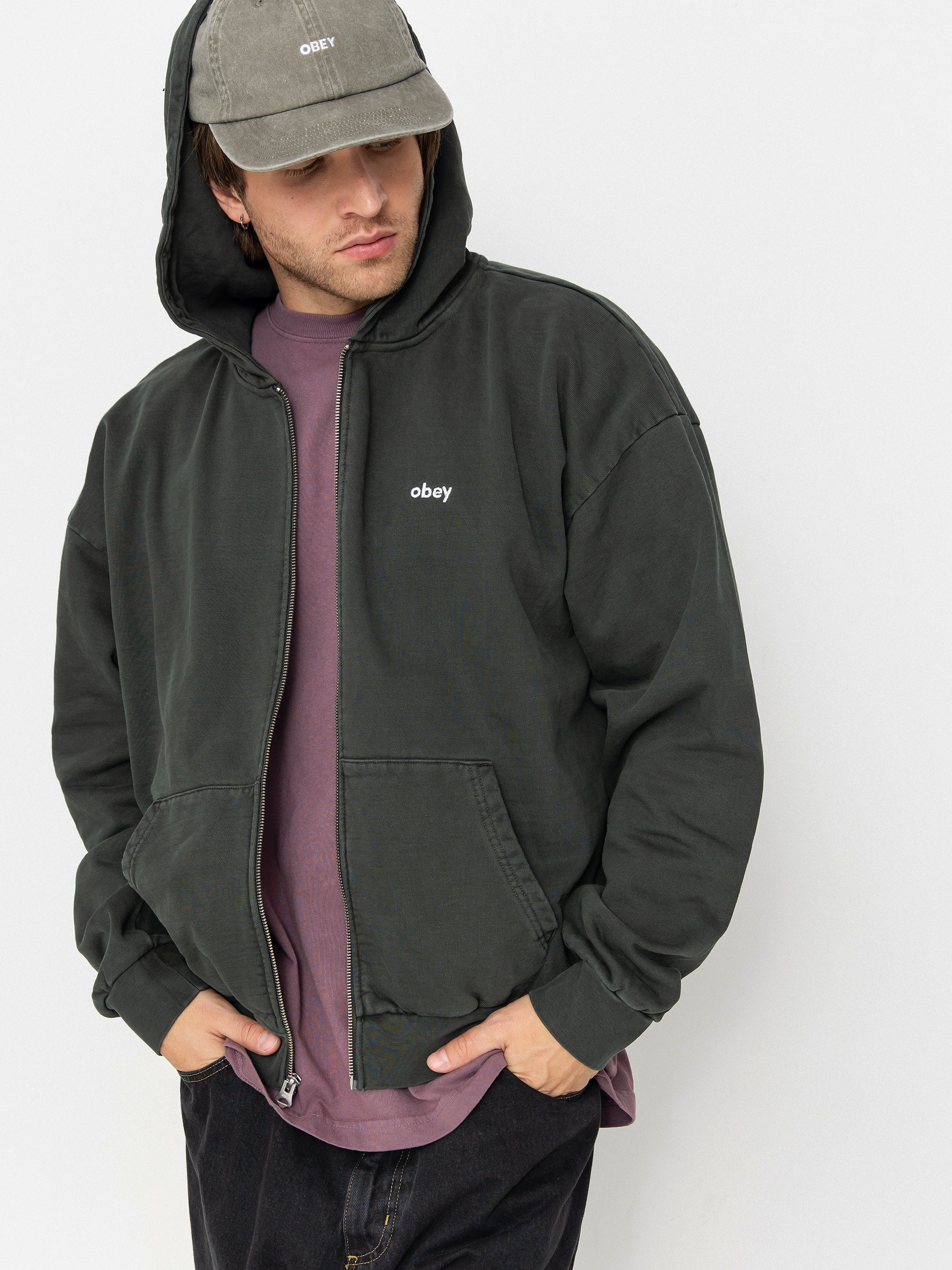 OBEY Lowercase Pigment ZHD Hoodie - black (pigment pirate black)