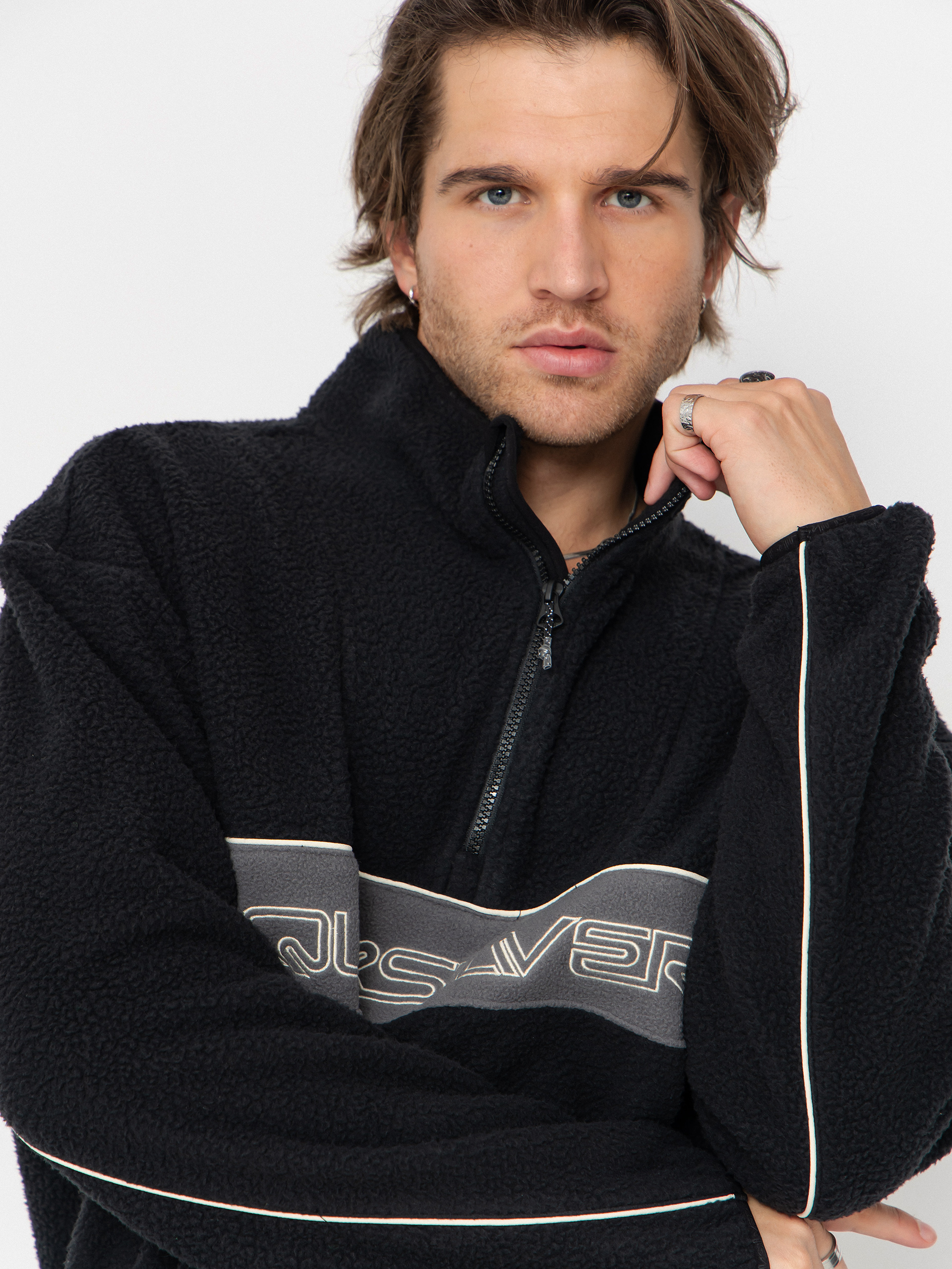 Mens Quiksilver Fleece  Omni Sherpa HZ (black)