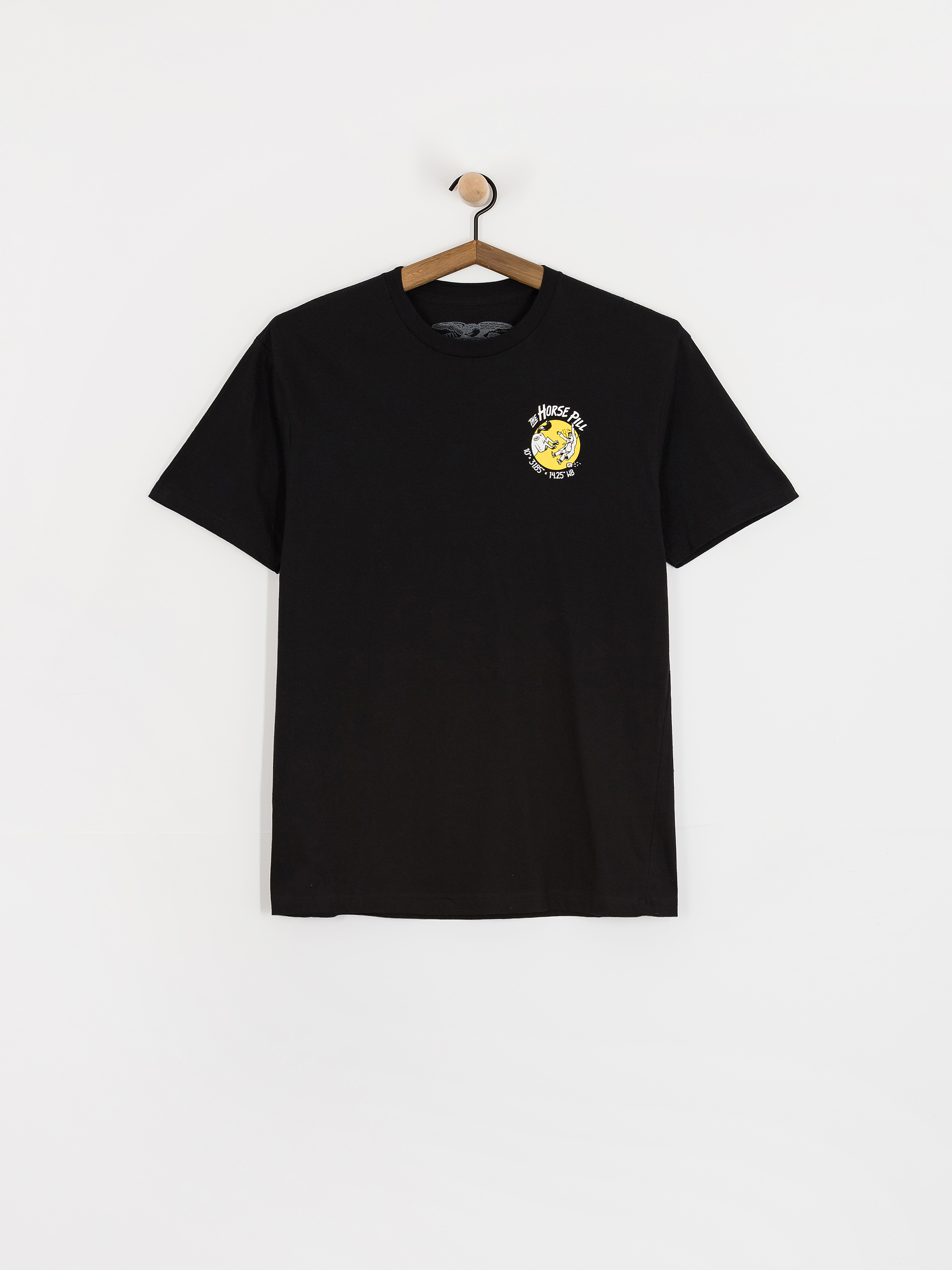 Antihero Horse Pill T-Shirt (black w/yellow&white prints)