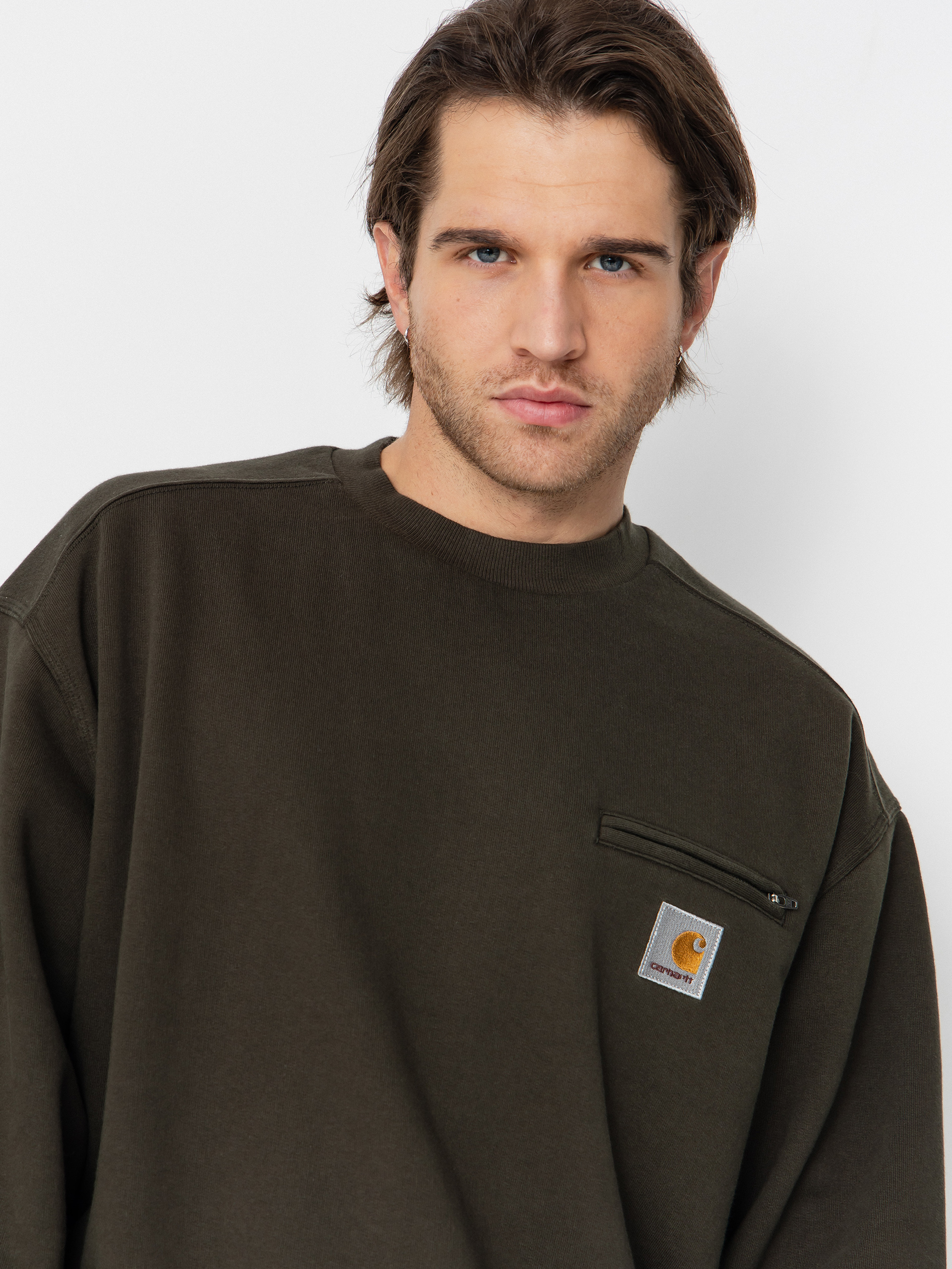 Carhartt WIP Sweatshirt Detroit (olive/stone washed)