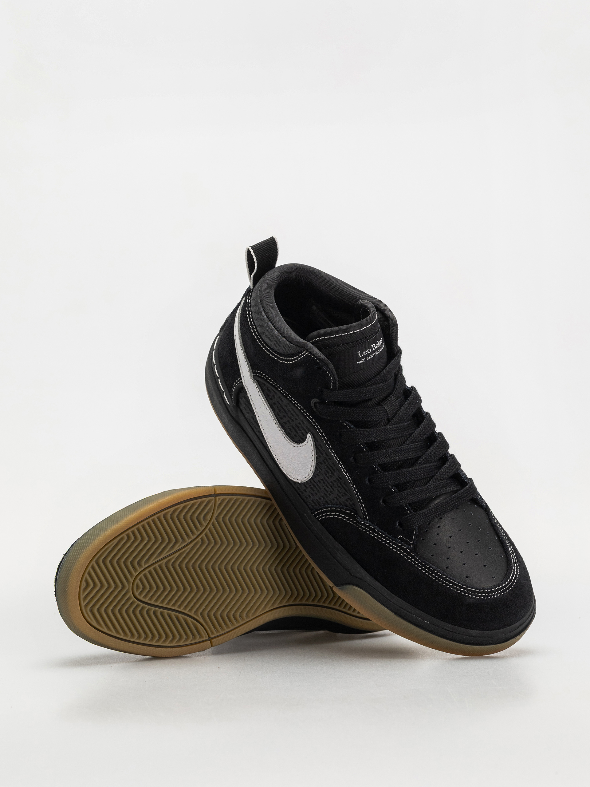 Nike SB Shoes React Leo (black/white black gum light brown)