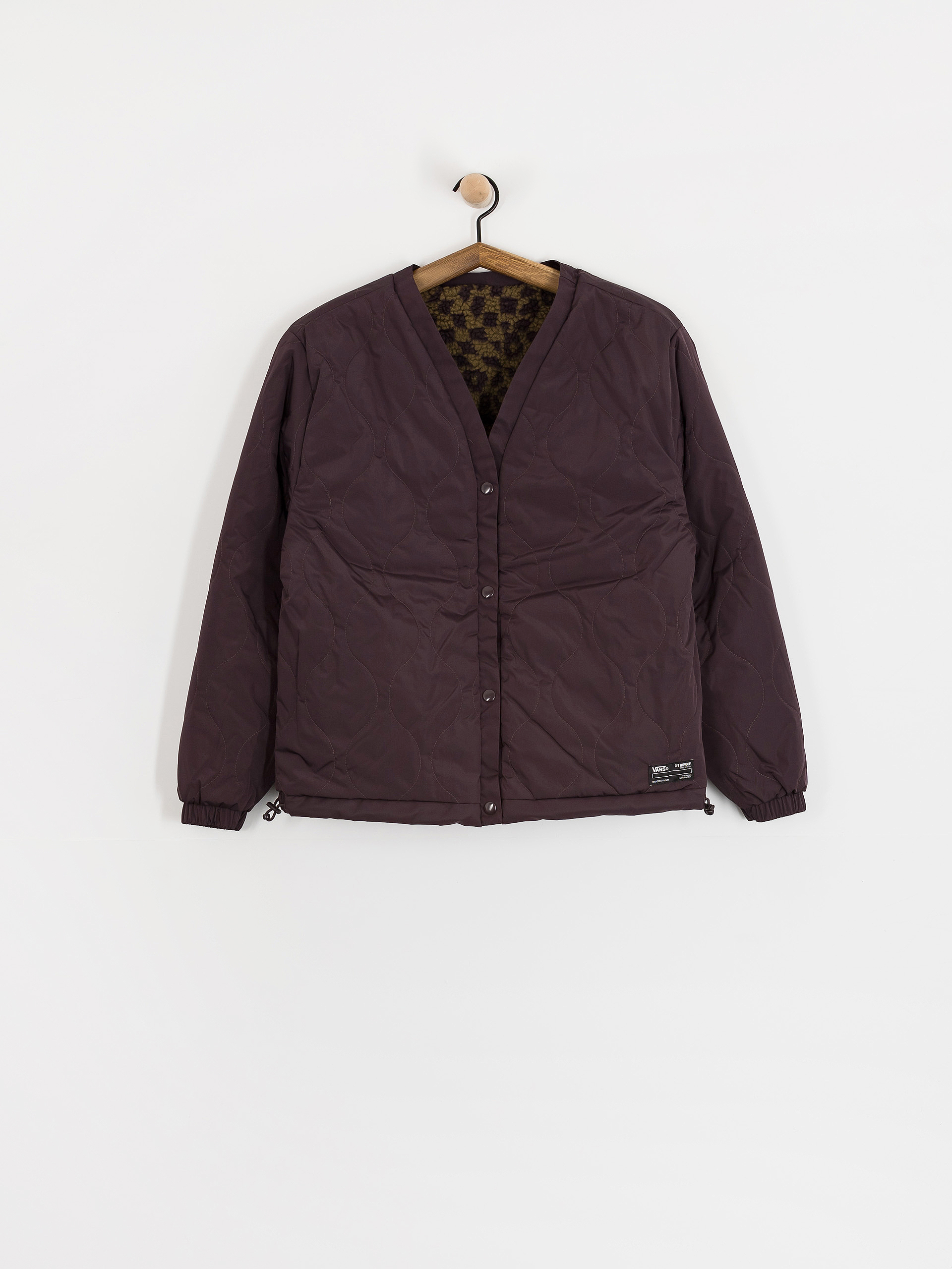 Vans Suffolk Cheetah Check Pile Coat Wmn Mantel (dark port)