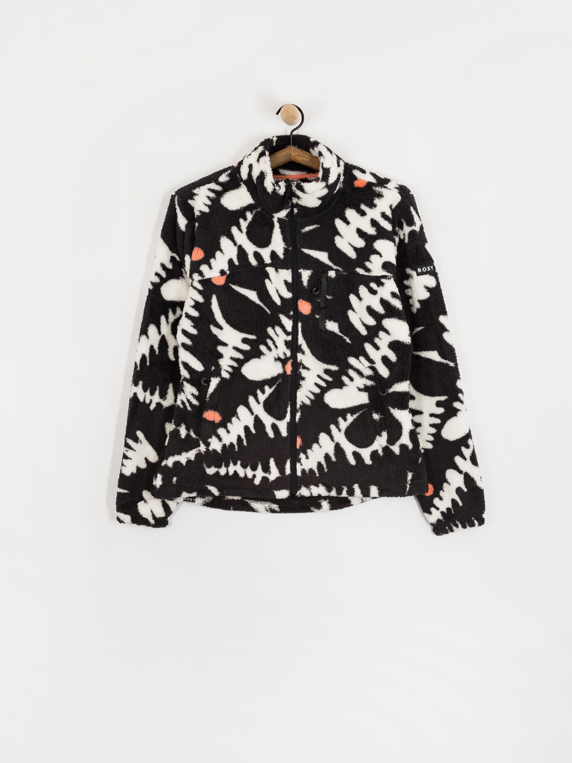 Roxy Alabama Full Zip Printed Wmn Fleece - white, black