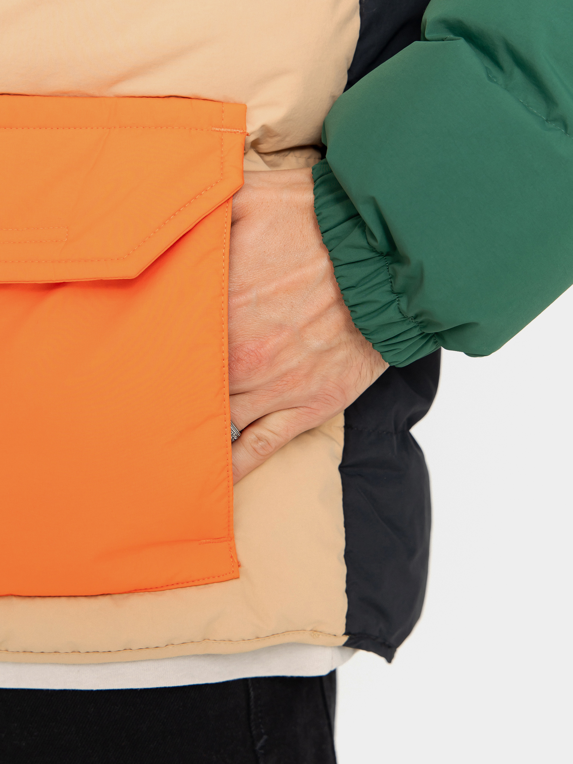 Columbia Jacket Wallowa Down Hooded - black, beige, green, orange