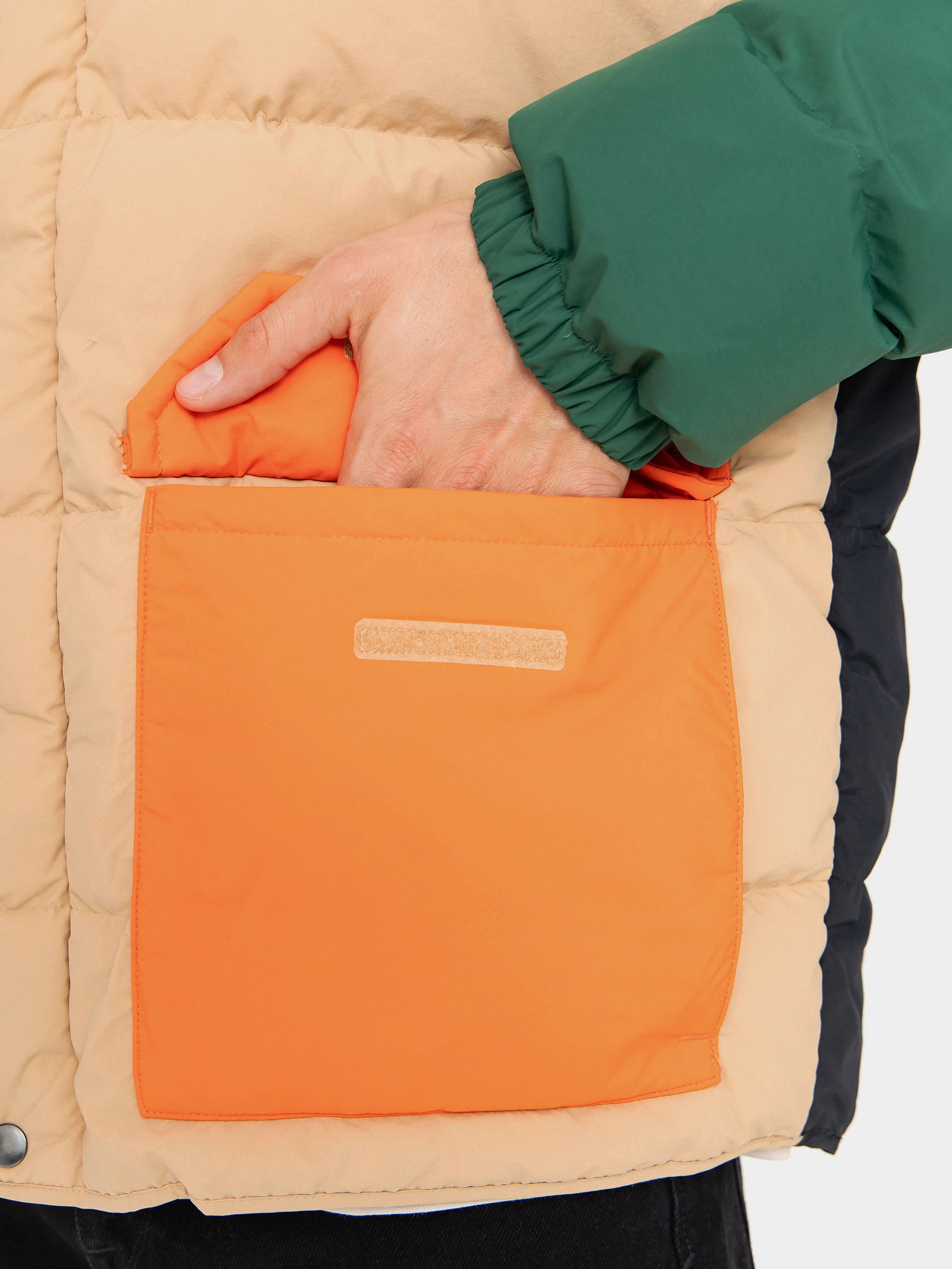 Columbia Jacke Wallowa Down Hooded (canoe/zing/rain forest/black)