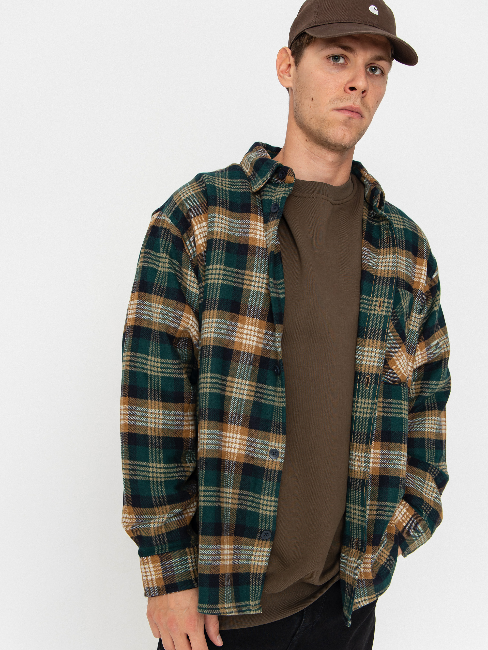 Carhartt WIP Dern Shirt - brown, green (dern check/hamilton brown)