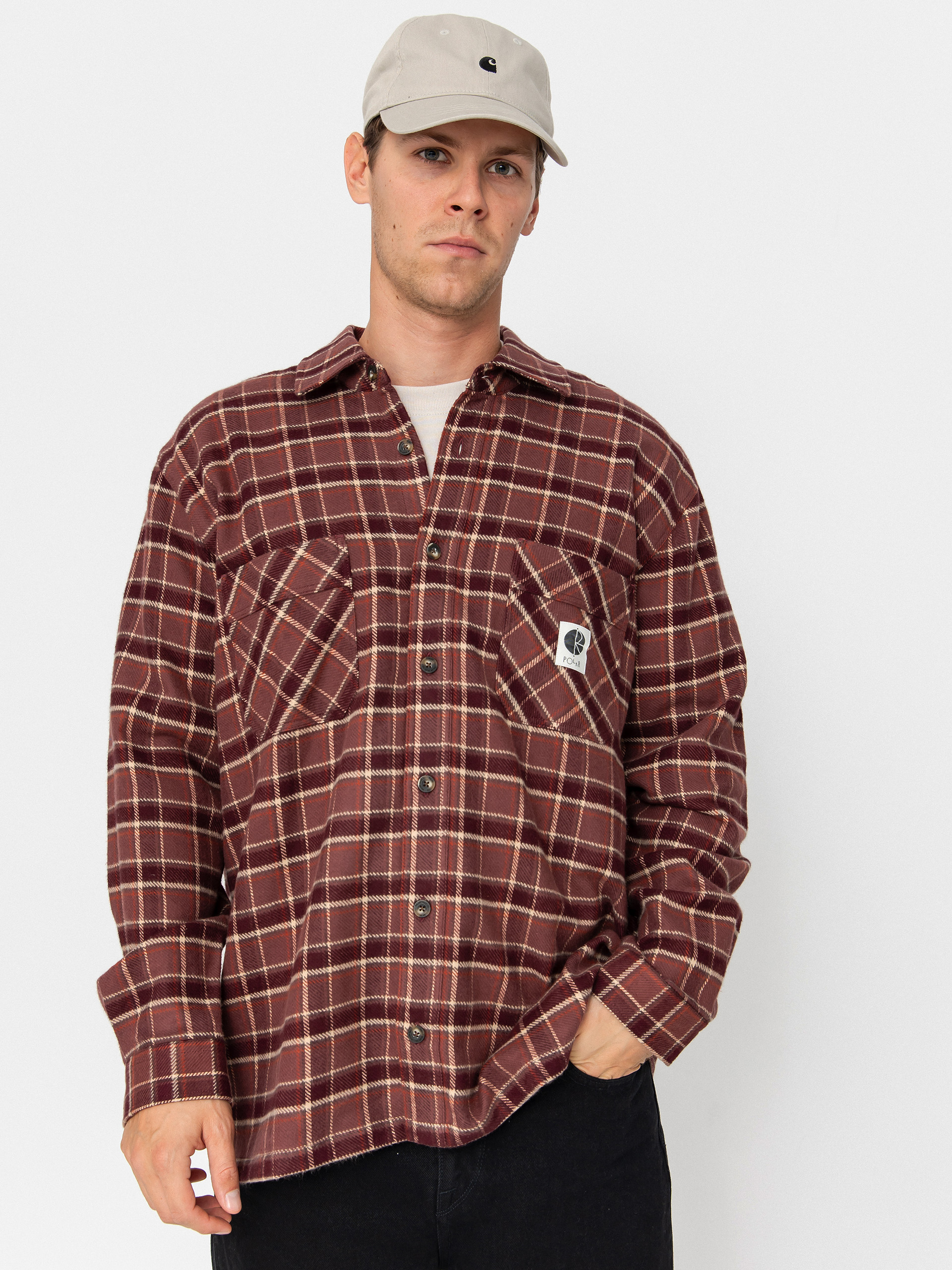 a*e様 POLAR SKATE CO. チェック柄ジャケット XL Polar Skate Mike Flannel Shirt - brown (brown/mauve)