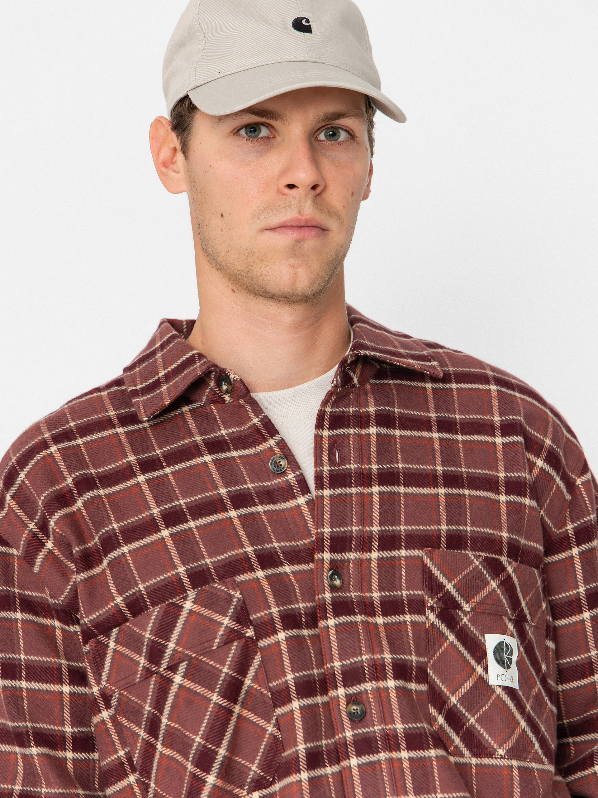 Polar Skate Mike Flannel Shirt (oxblood check)