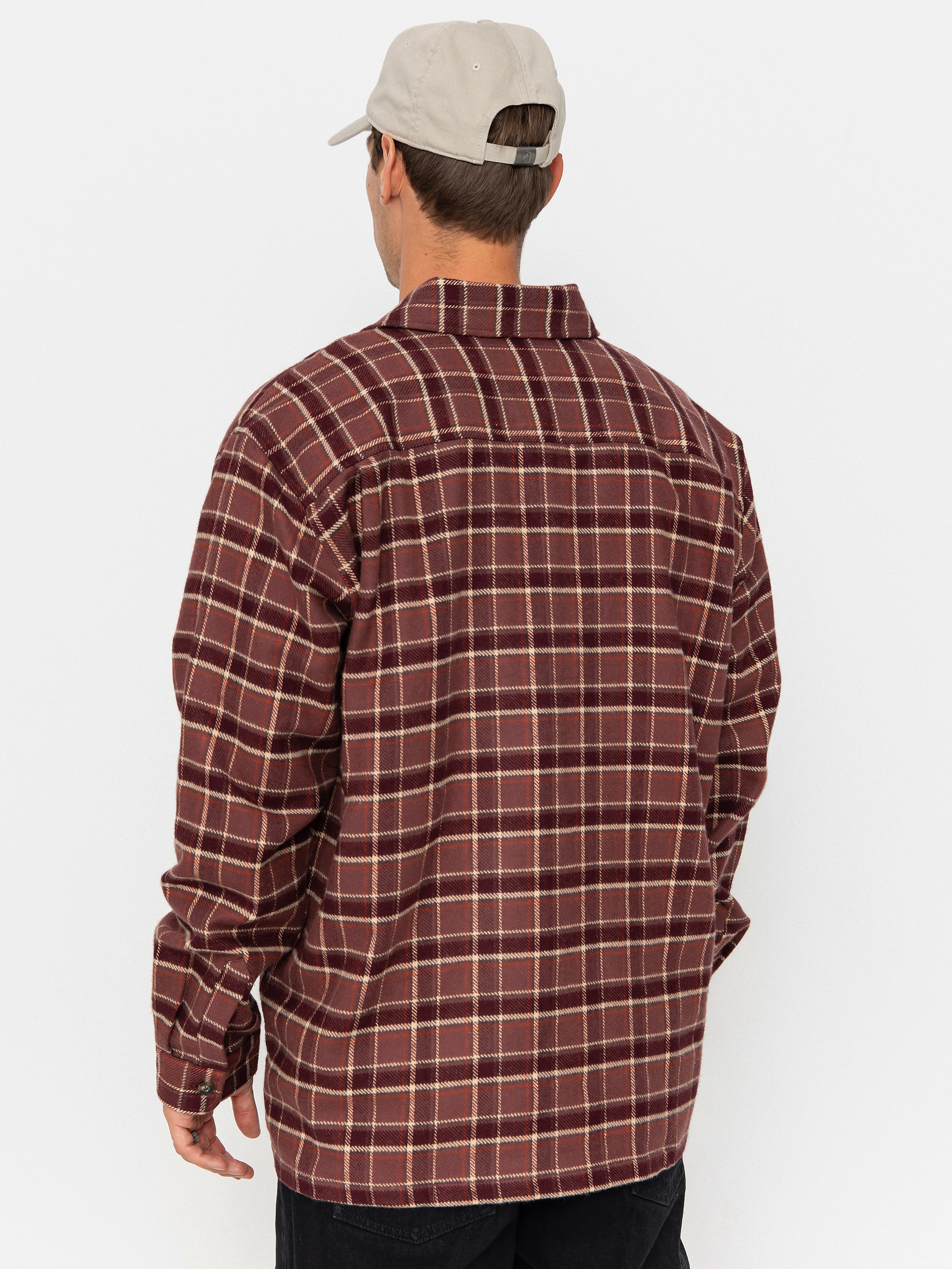 Polar Skate Mike Flannel Shirt (oxblood check)