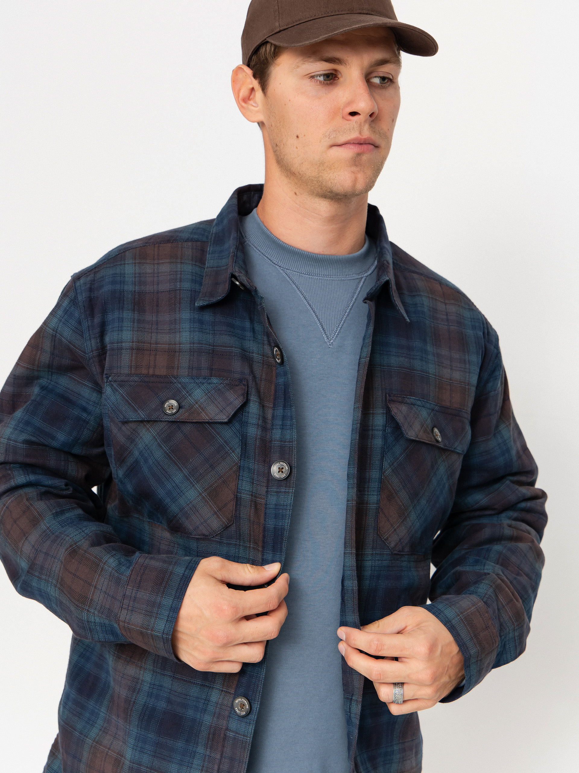 Royal Robbins Snowcap Lined Flannel Shirt - navy blue (naval tioga