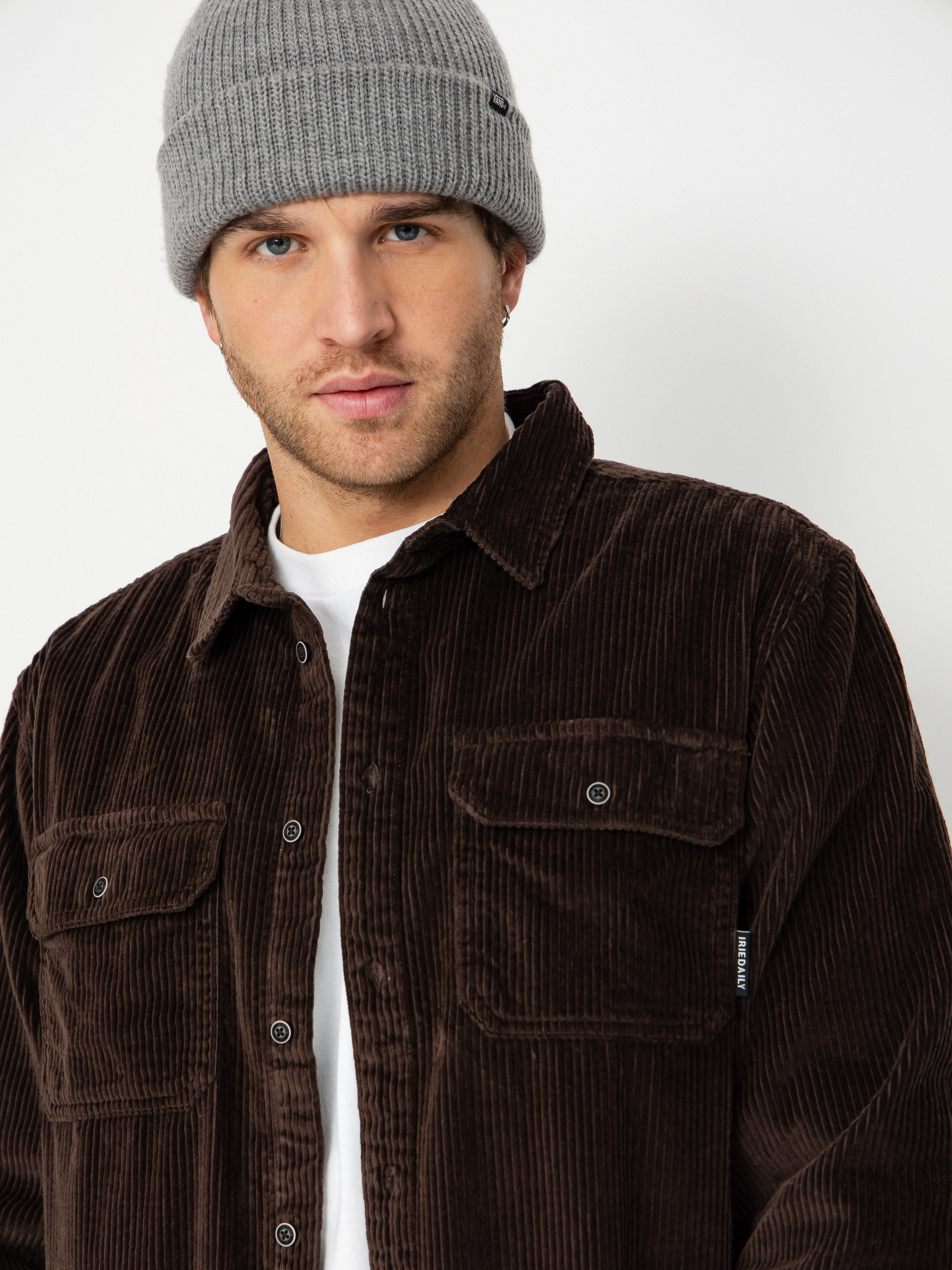 Iriedaily Bubble Cord Shirt (dark coffee)